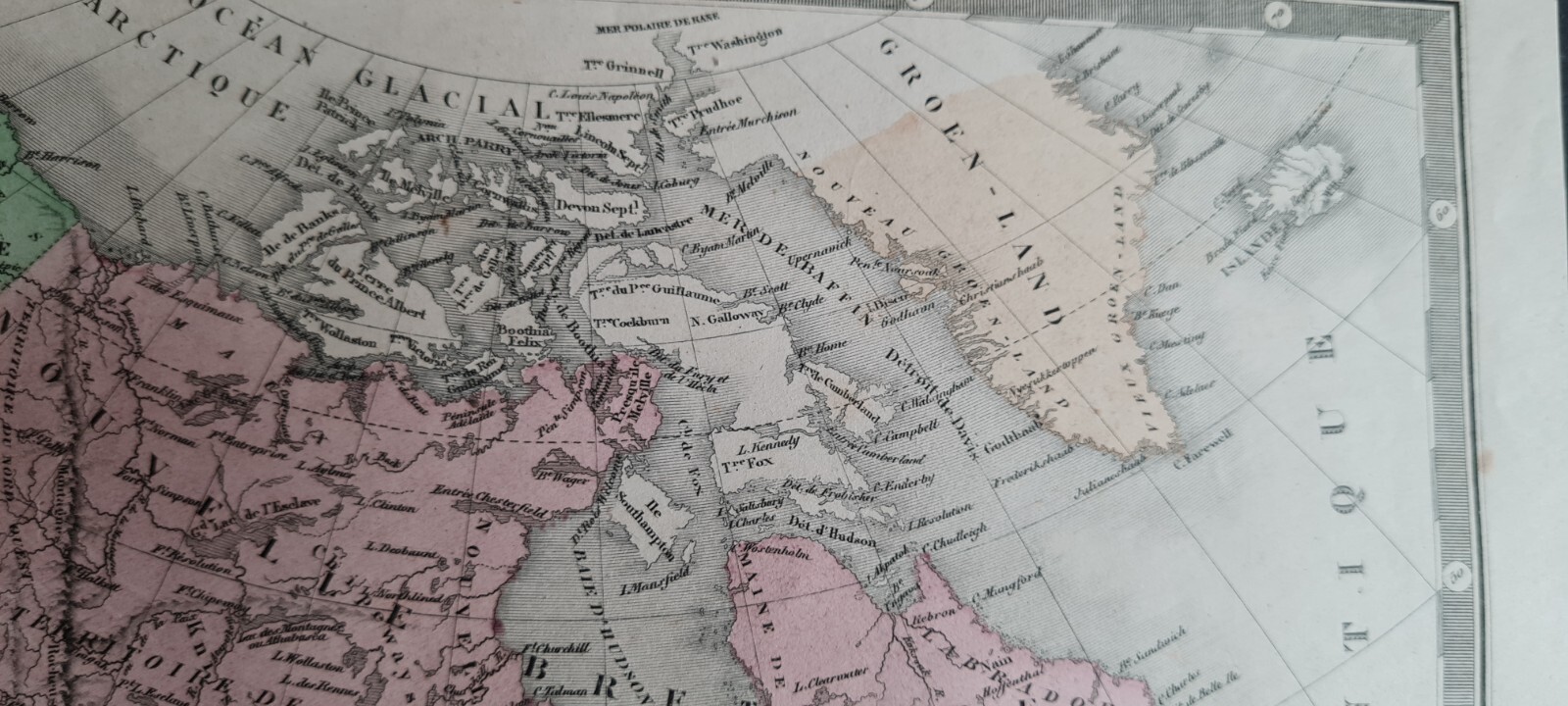 Antique (1862) French map – North America pre-Alaska purchase – Ansart