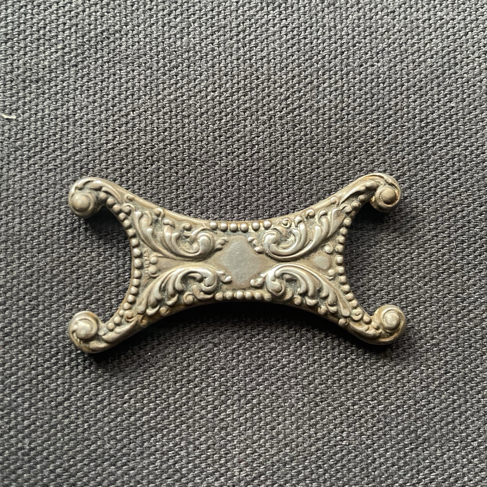 Antique Sterling Silver Thread Winder Holder Repousse Sewing Floral Victorian