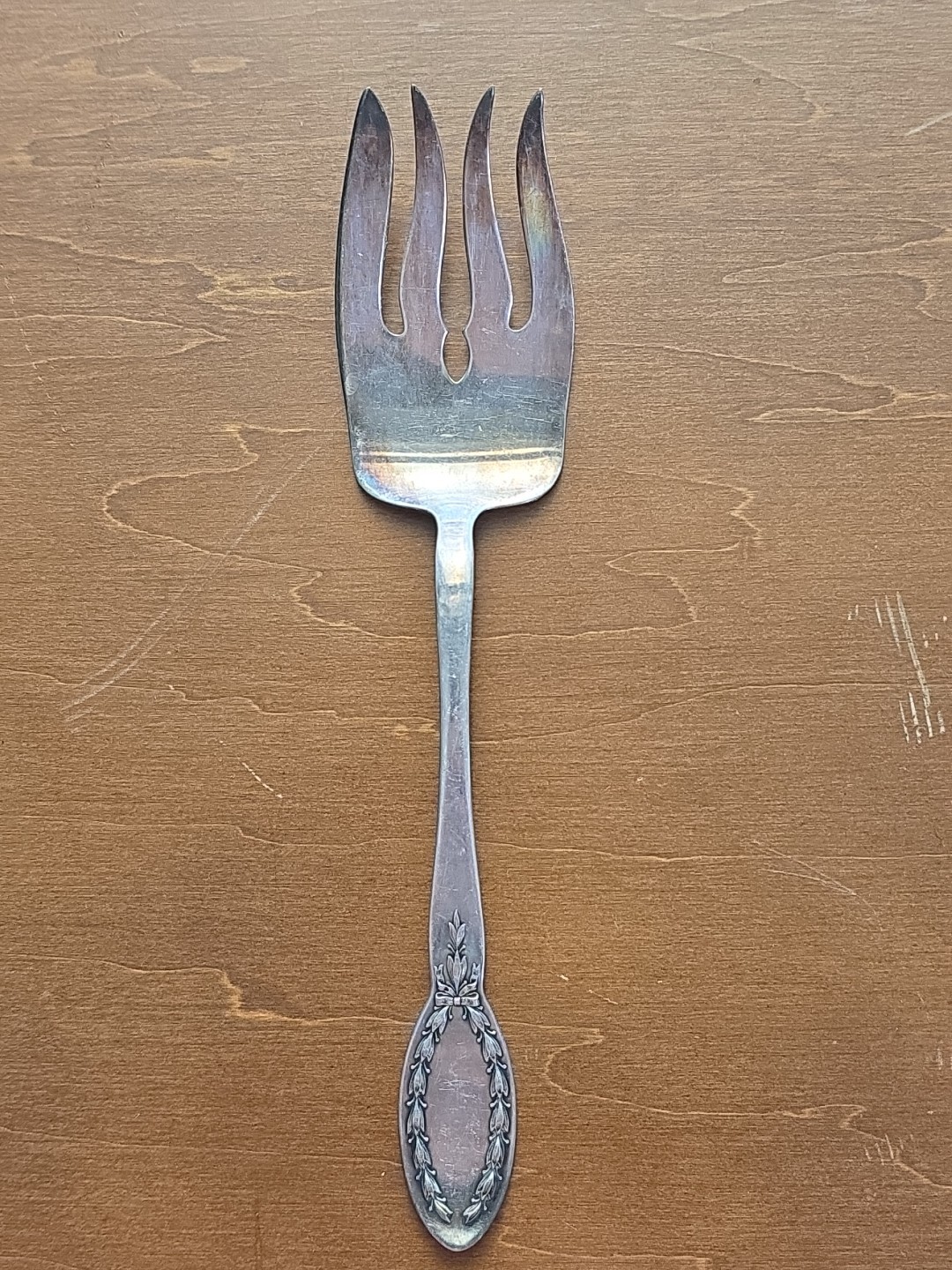 Antique 1910 Alvin Silver DIANA Pattern Buffet Cold Meat Serving Fork 8.5″
