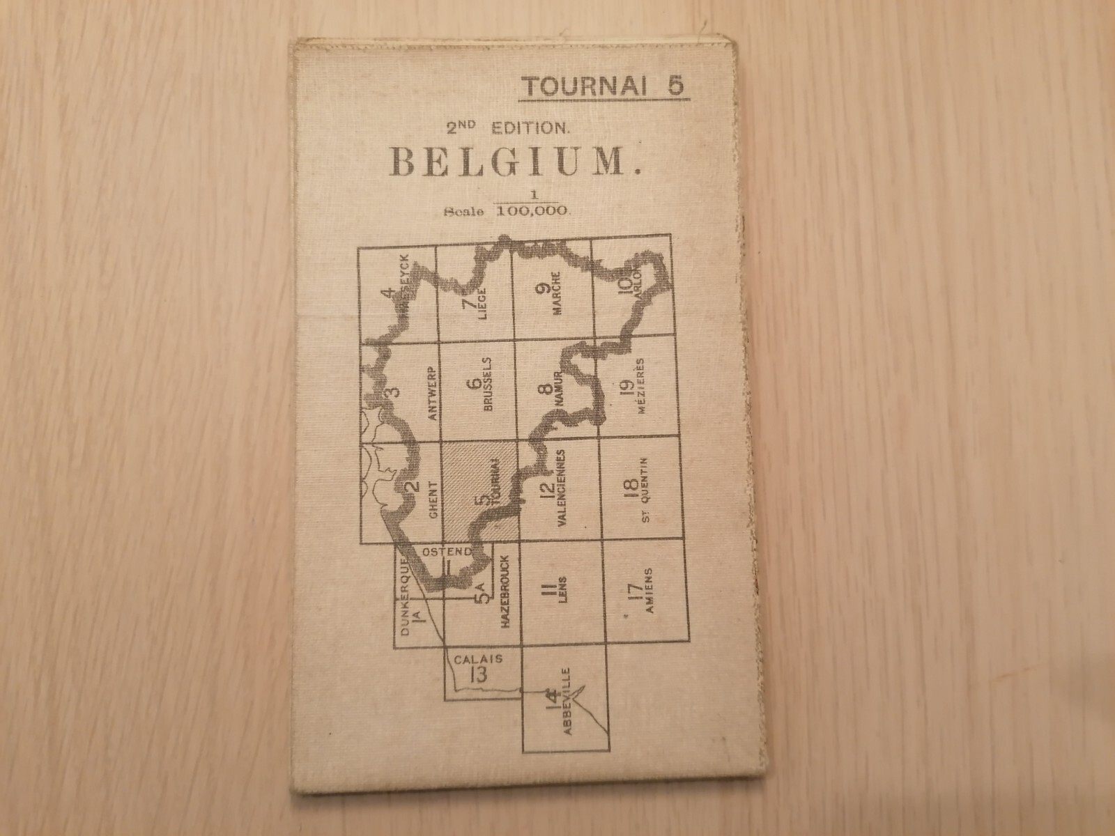 Belgium Tournai 5 2nd Edition Scale 1:100,000 War Office may 1916 ww1