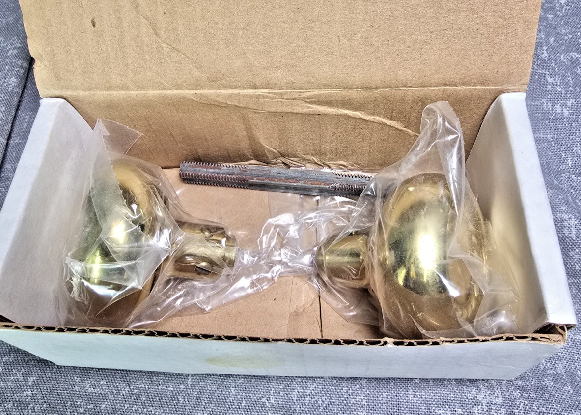 Vintage/Antique Style Solid Brass Rope Design Mortise Door Knobs New