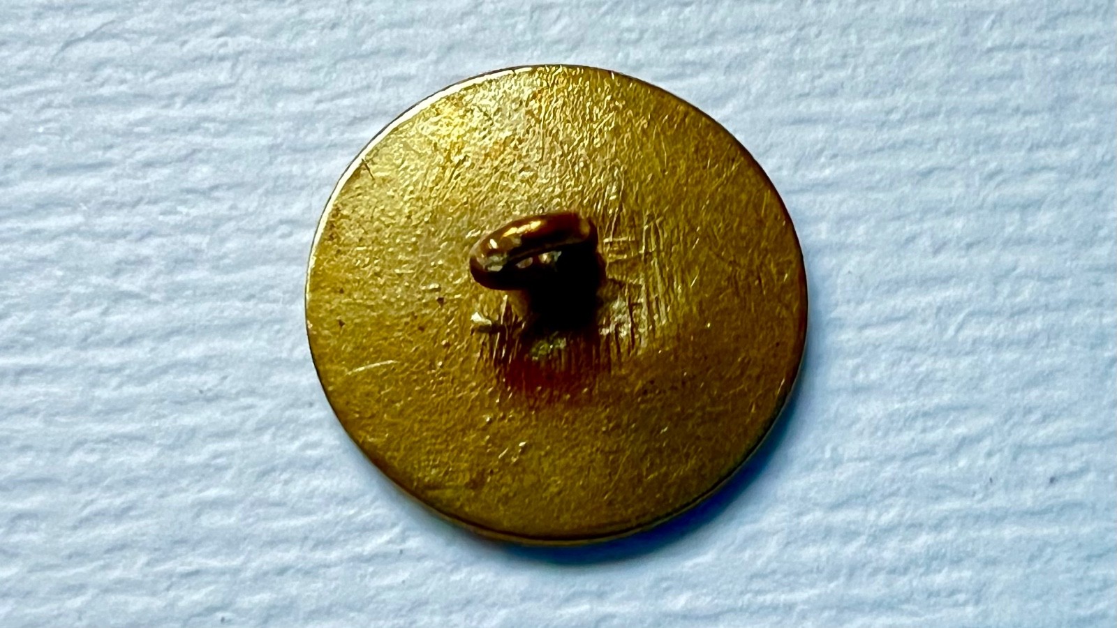 Antique Botanical Button Brass Raised Design Ivy On Trellis Shank 7/8”