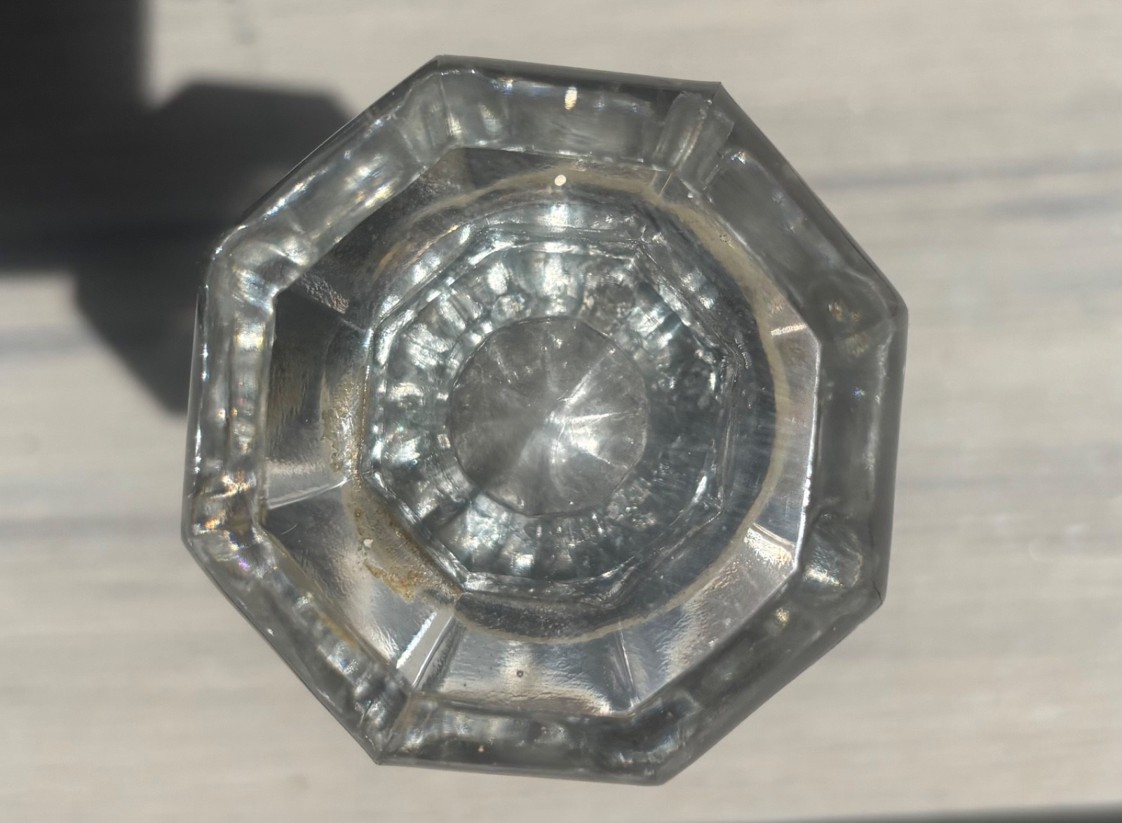 Door Knobs Antique Glass Brass 8 Points with connector