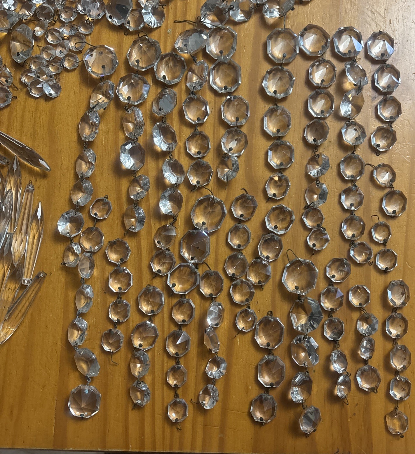 Lot of 350 Antique Chandelier Clear Crystals!