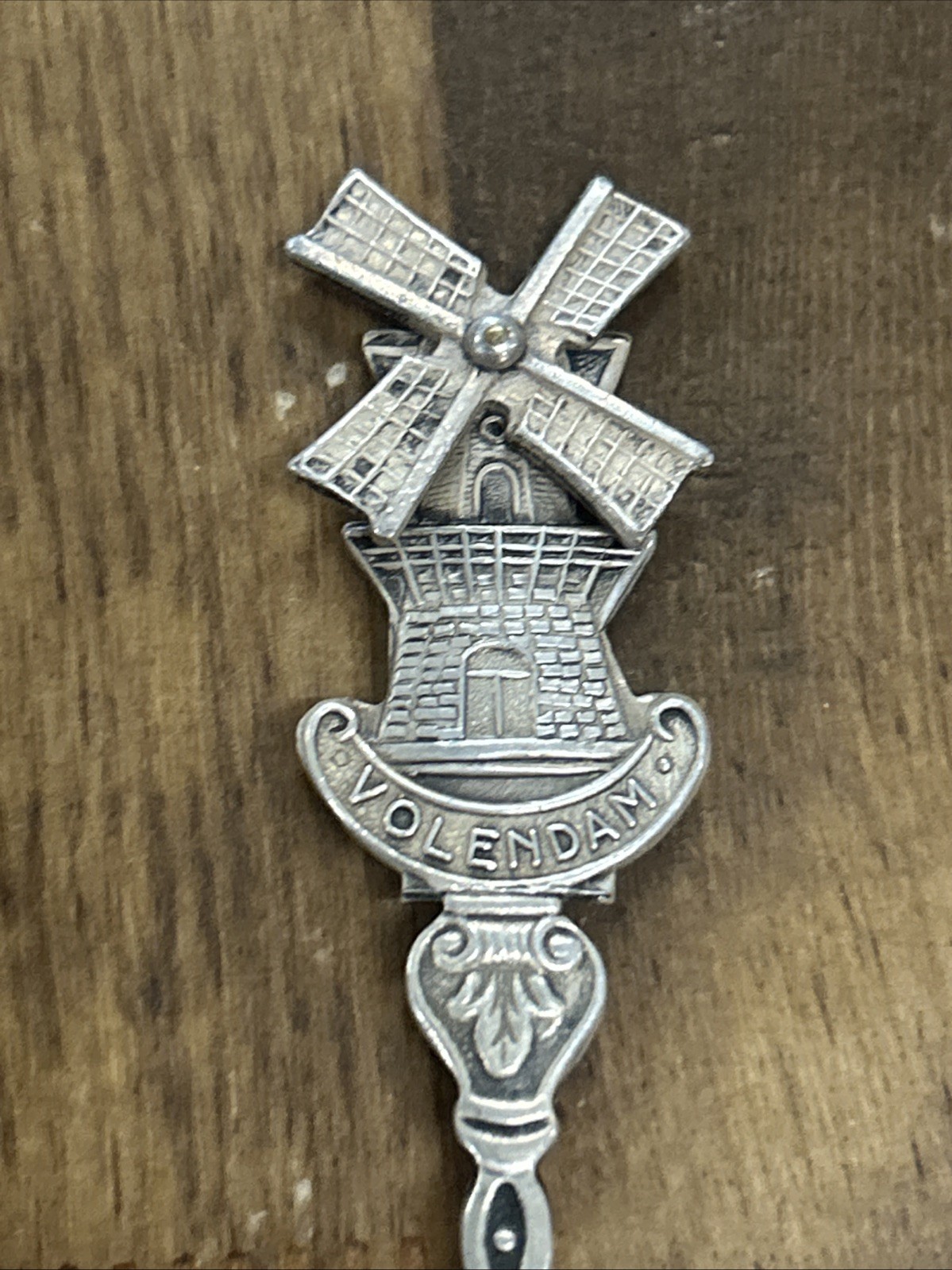 Vintage Volendam Holland Windmill NIO 90 Silver Souvenir Collector Spoon 14.53 G