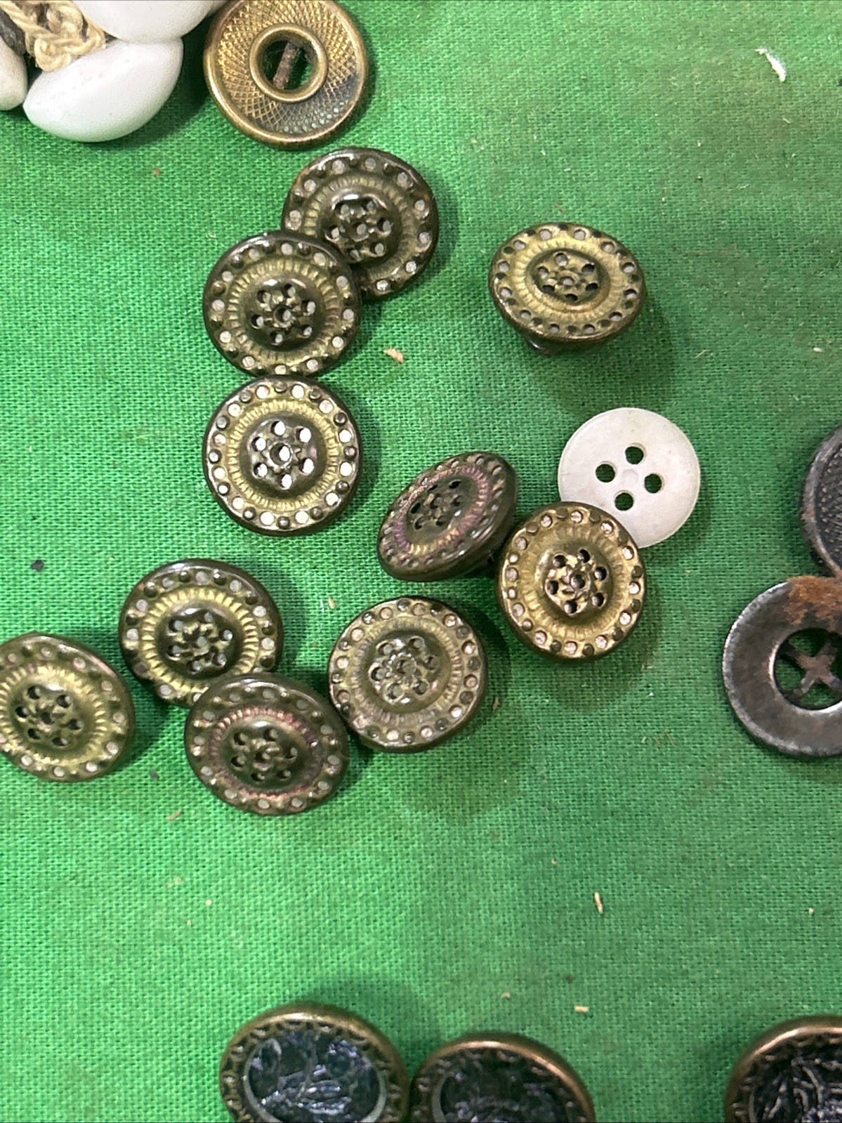 Vintage & Antique Buttons ~Variety of Shapes Sizes Colors & Material As Found