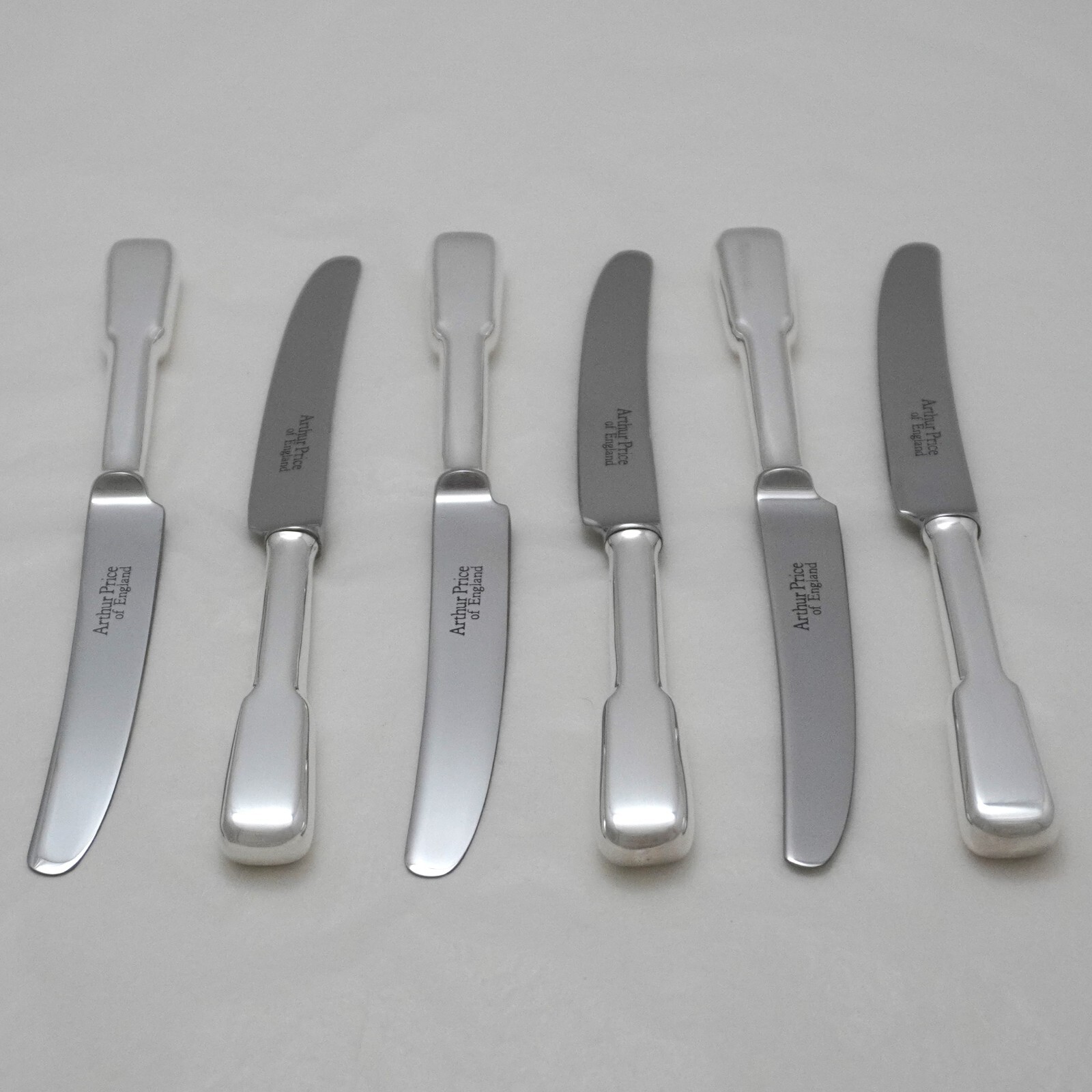 OLD ENGLISH FIDDLE Design ARTHUR PRICE Silver Service Cutlery Six Tea Knives
