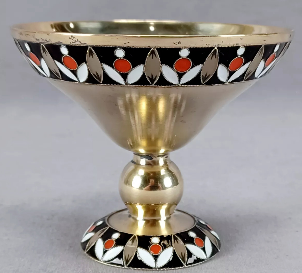 Russian Soviet Era Gilt Silver & Enamel Sherbet / Ice Cream Cup 20th Century