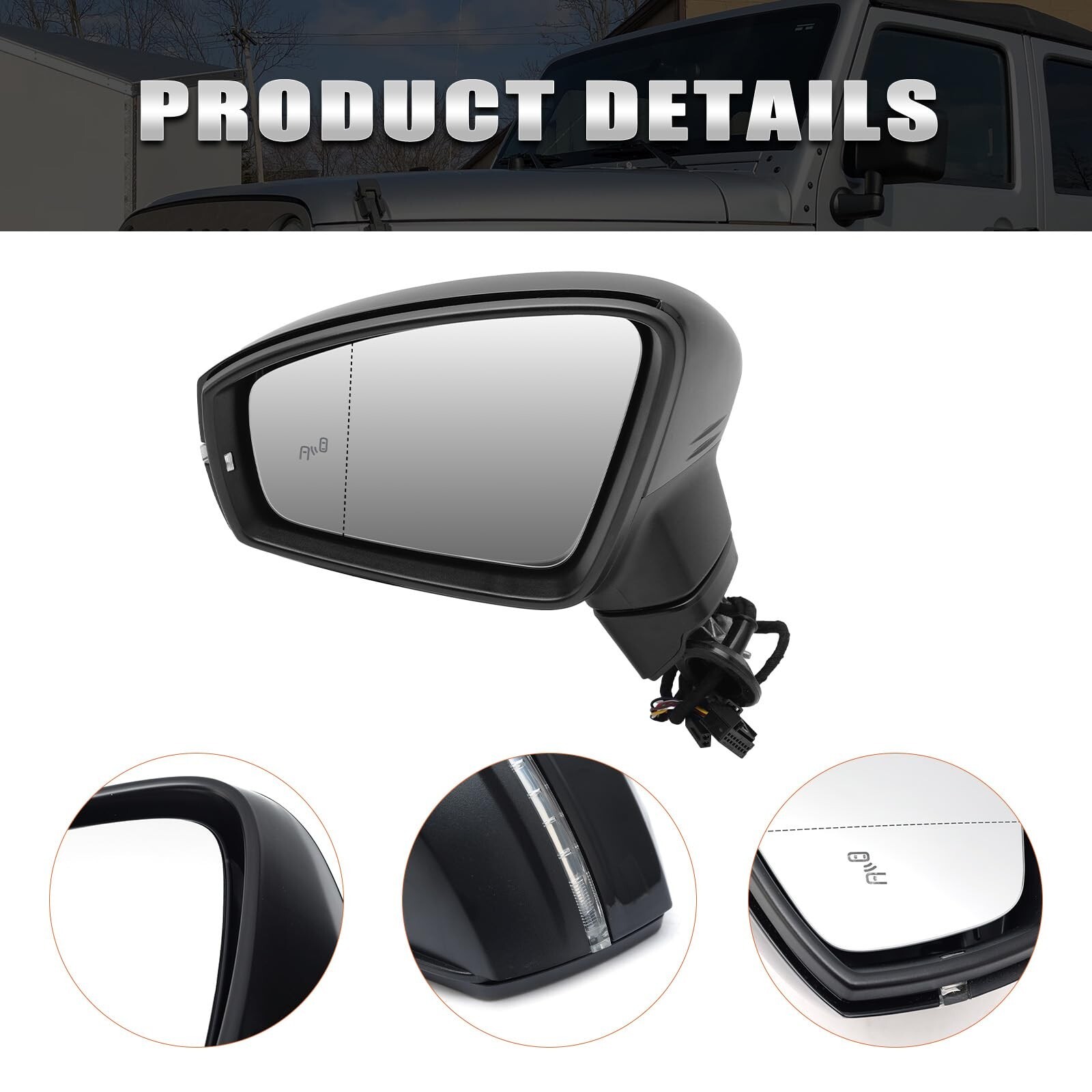 Left Driver Electric Side Mirror Compatible with Volkswagen Tiguan 2018 2019 …