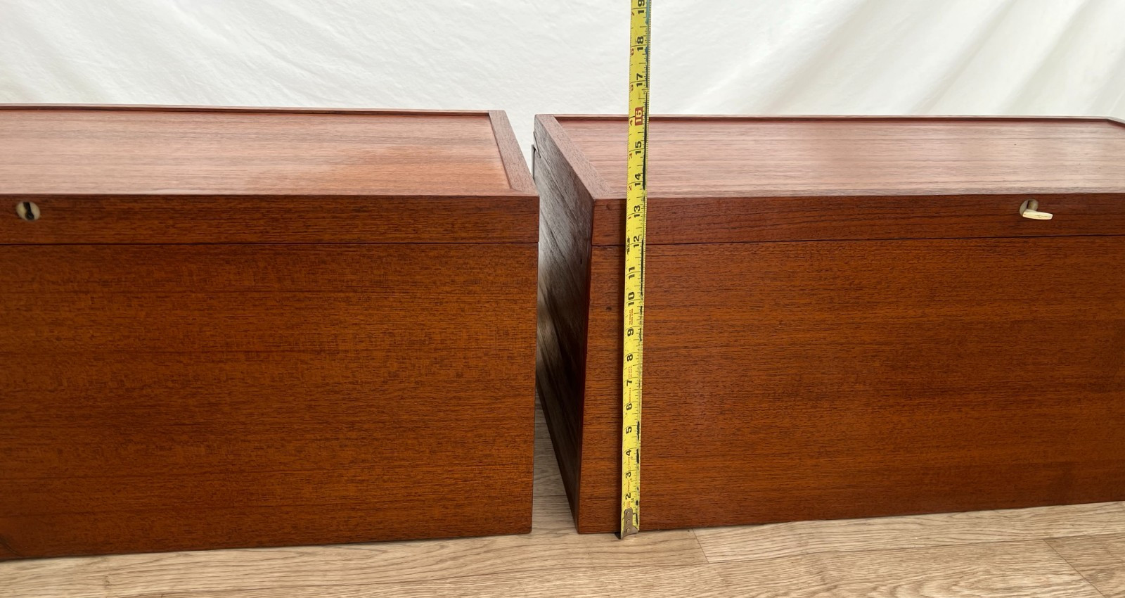Mid Century Record Cabinets pair by Strings Wall Shelving Designers Nils Kajsa