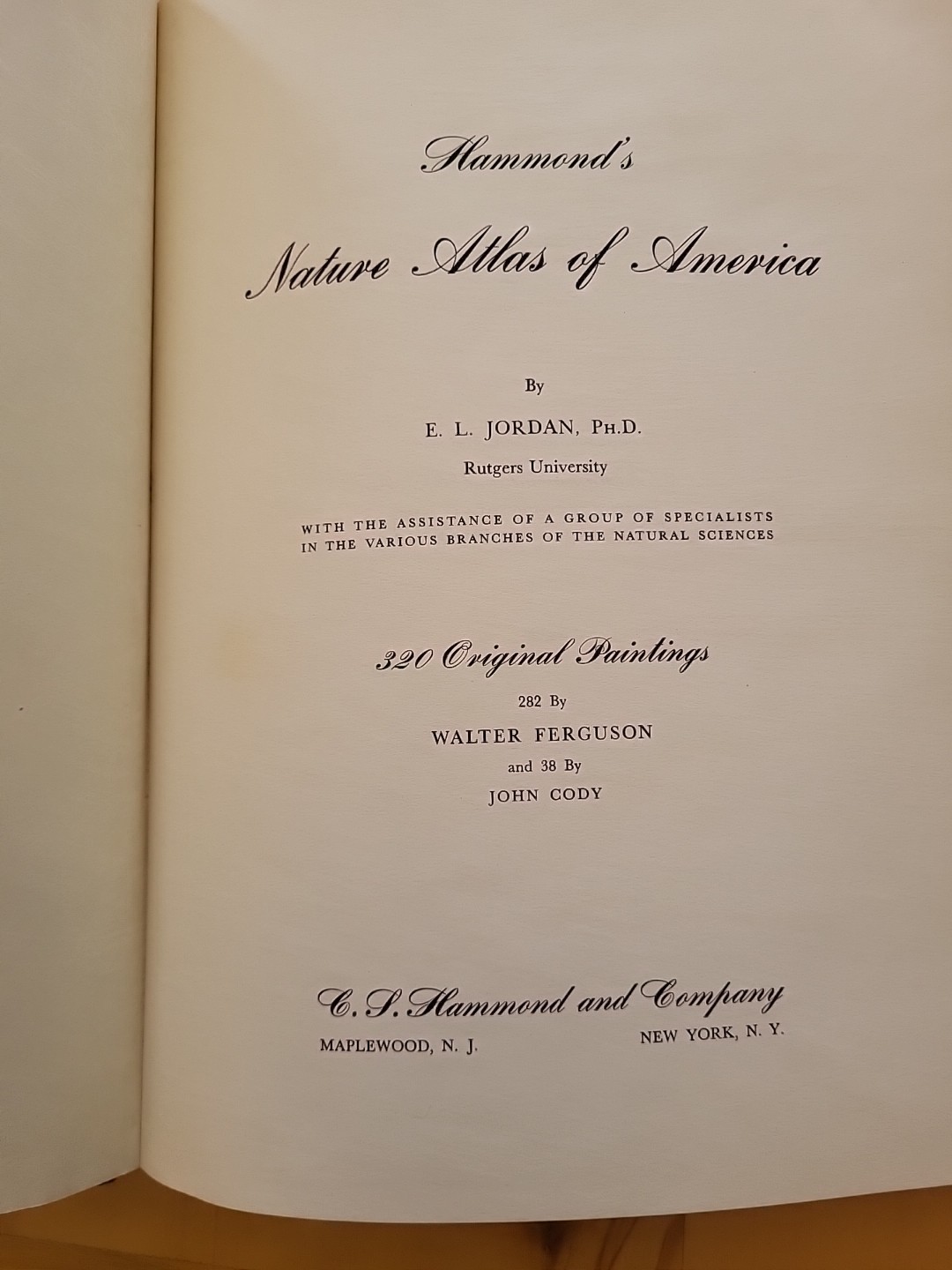 Vintage 1952 Oversized Biology Reference Book: Hammond’s Nature Atlas Of America