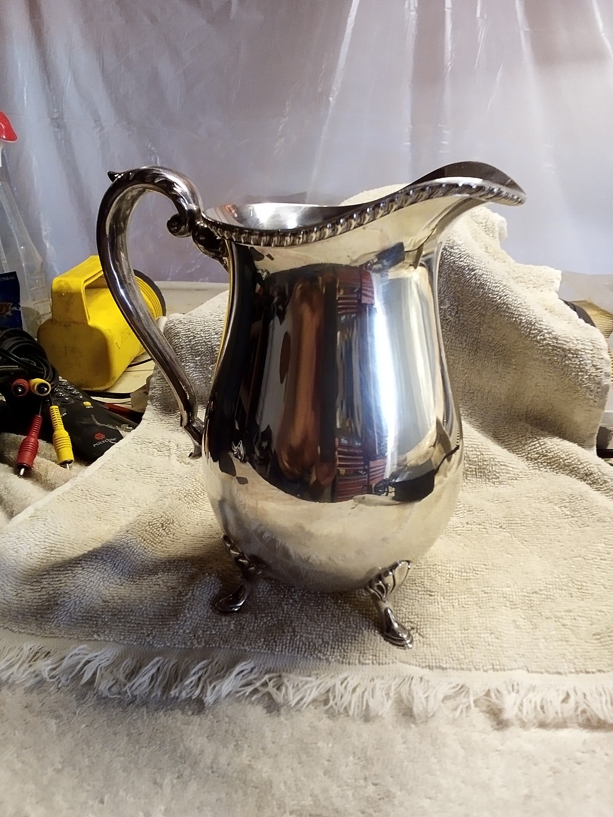 Cresent Silver Plate 8.5″ Pitcher / Rogers Tray & Misc plate silver items