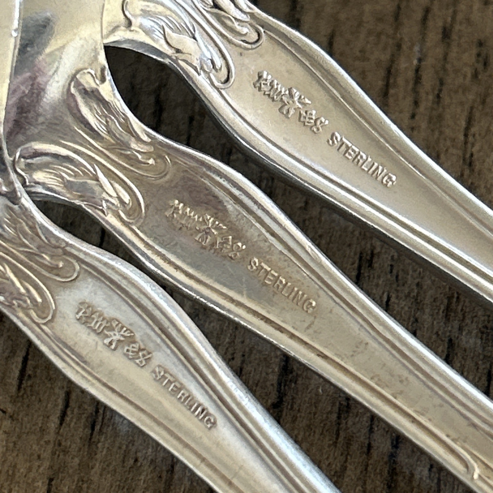 3pc VIOLET by Wallace Sterling Silver 7.25 inch Oval Tablespoons 111g Flatware