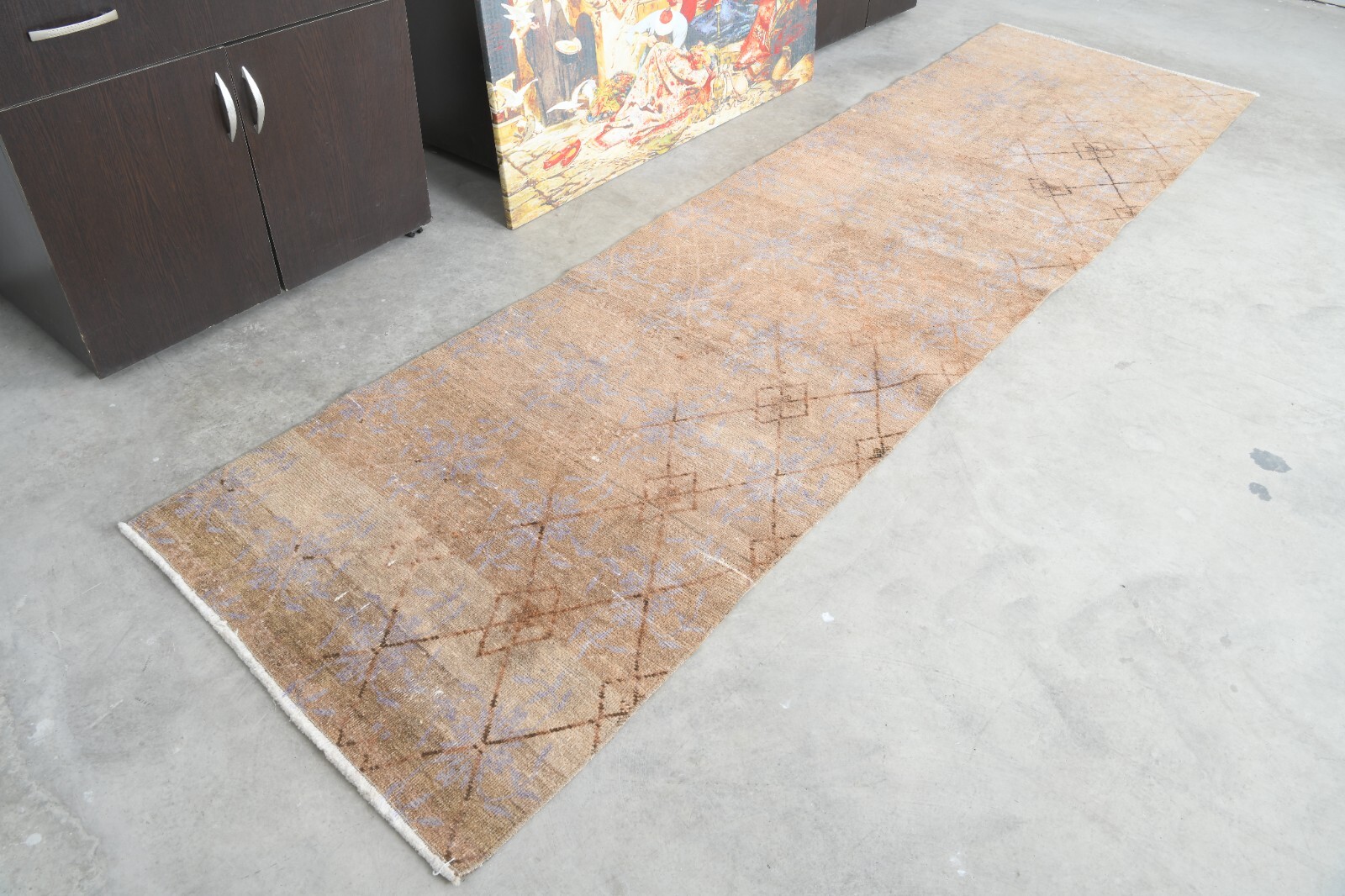 Oushak Runner Rugs Turkish Hand-Knotted Hallway Carpet Vintage Rug 3×11 ft 1177