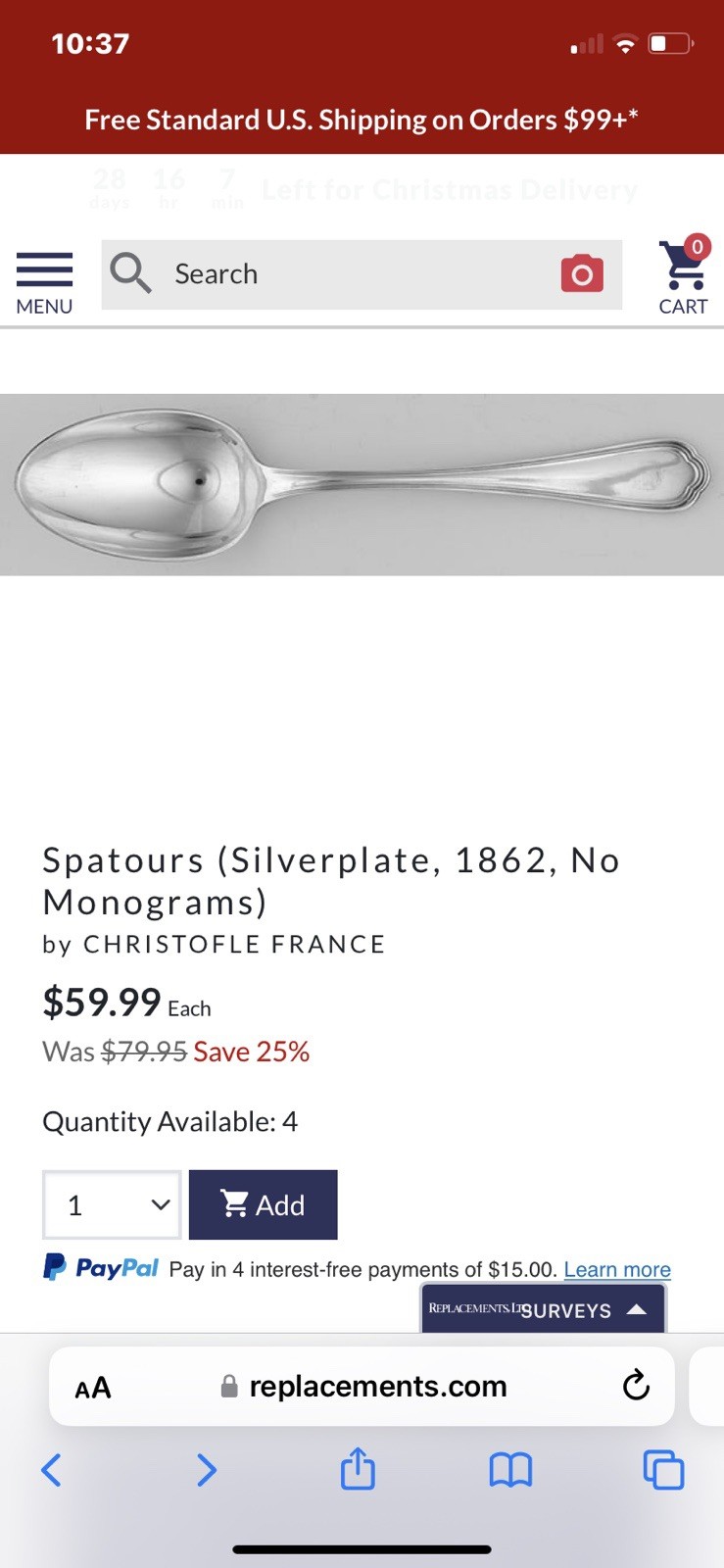 CHRISTOFLE SPATOURS FLATWARE SILVERPLATE 9 PCS Silver France Fork, Knife, Spoon