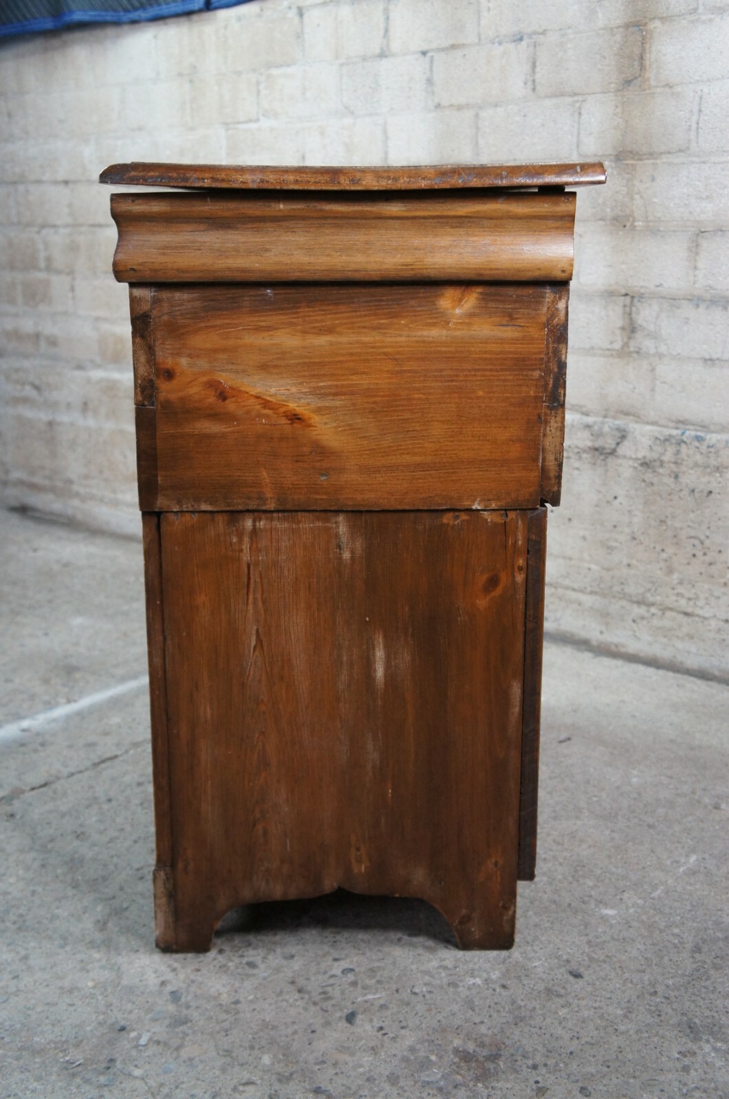 Early American Antique Pine Dough Box Bin Speaker Music Cabinet Trunk Chest