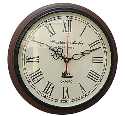 Handmade Wooden Brass, Glass Wall Clock 12 Nautical Designer Look Home u Uk Inte