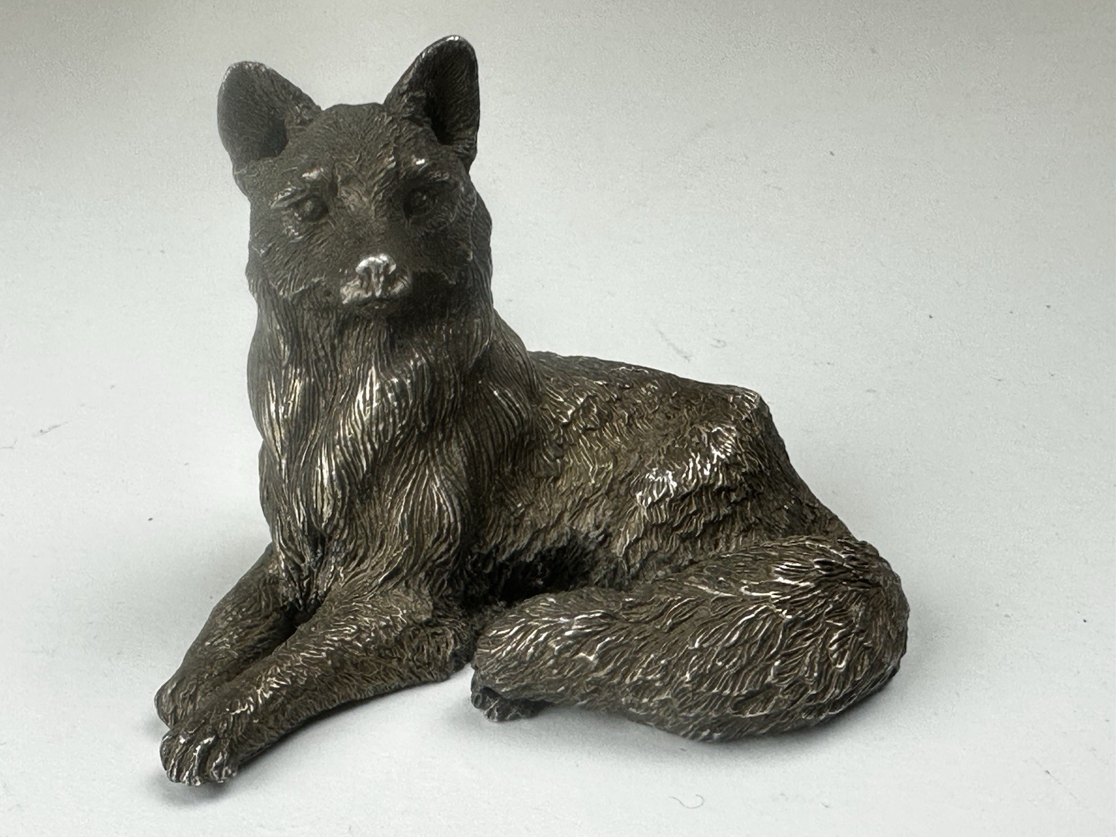 FM Marked Sterling Silver Filled Wolf Figure Available Worldwide