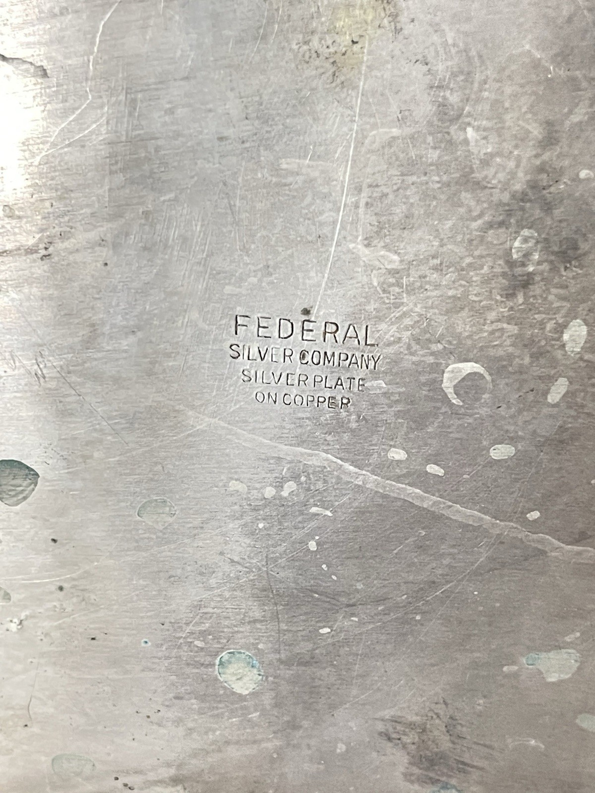 Vintage Copper Base Continental Silver Co Serving Tray 14″ | Federal Silver Tray