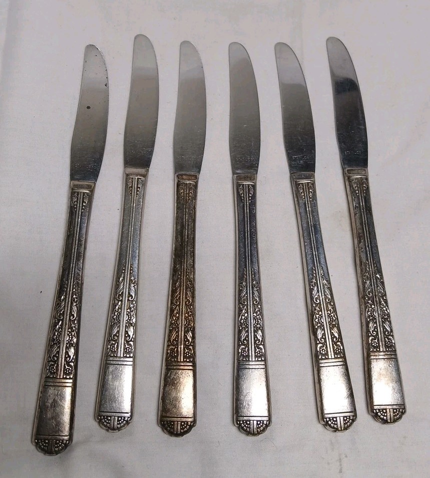 Oneida Royal York/Oakleigh Silver Plate Knives *Set of 6* Silverplate Flatware