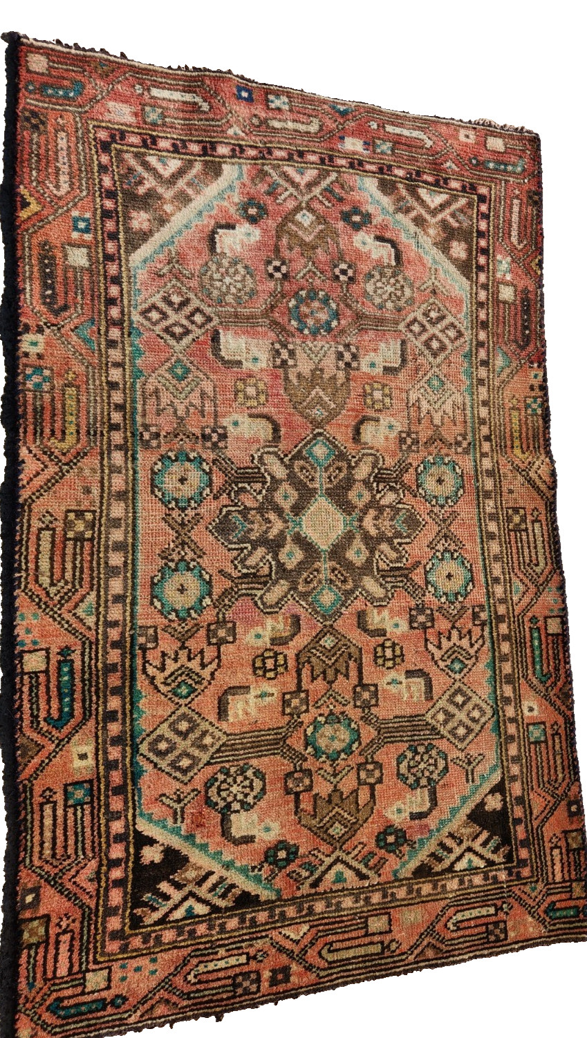 3’7″x2’2″ ANTIQUE HAND KNOTTED CAUCASIAN KAZAK SERAPE TRIBAL WOOL MUTED RUG