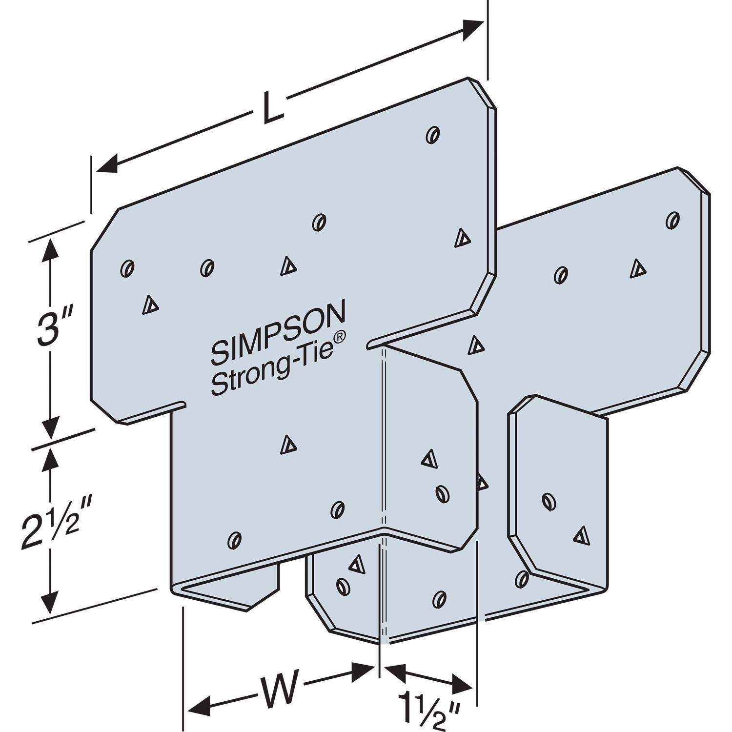 Simpson Strong-Tie AC4Z Z-Max Galvanized Steel Post Cap 3-9/16 W x 6-1/2 L in.