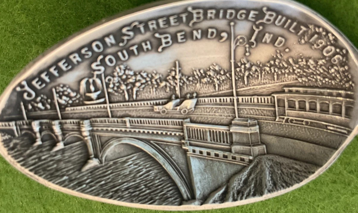 RARE Jefferson Street Bridge 1906 South Bend Indiana Sterling Souvenir Spoon 19g