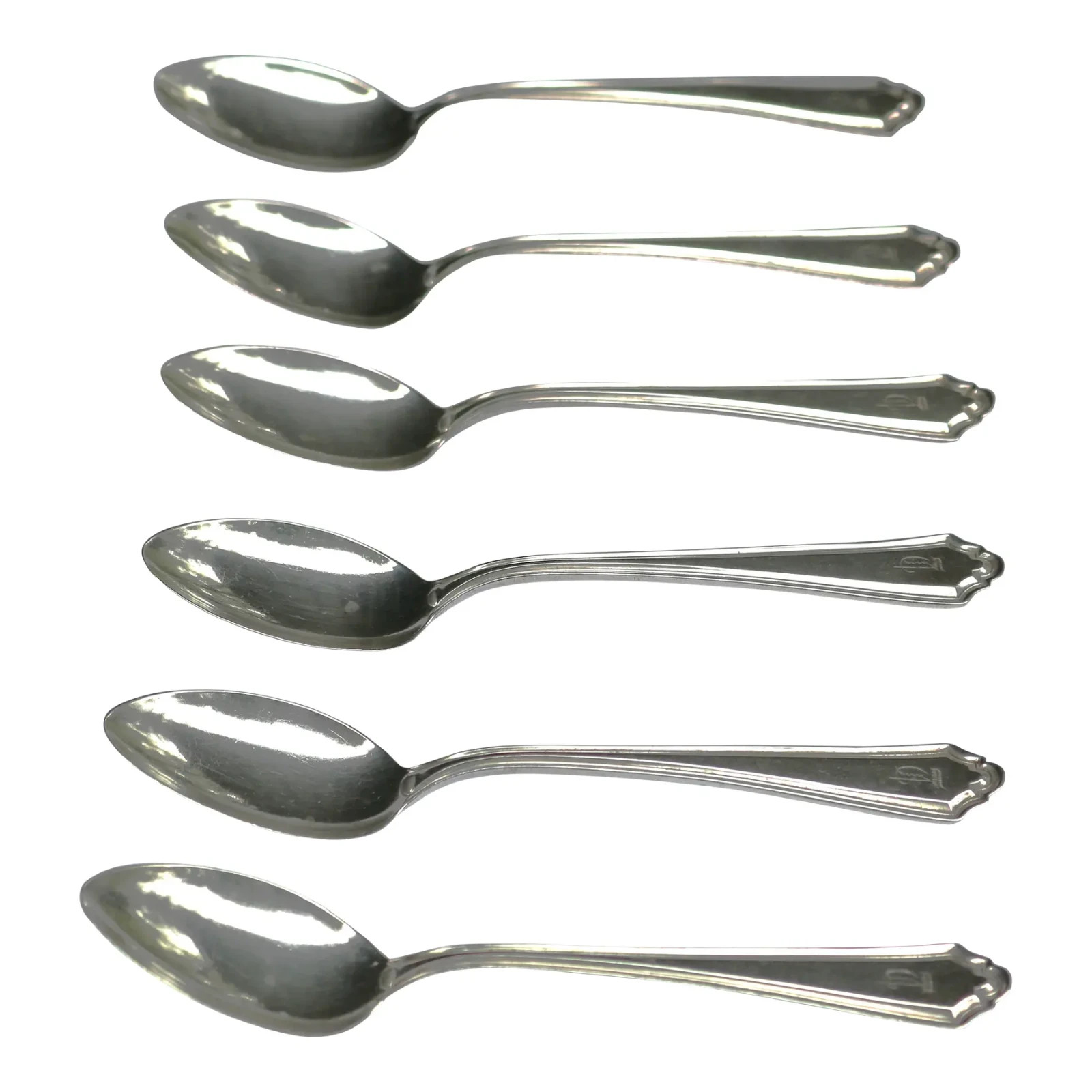 1910 Antique Alvin Sterling Silver Teaspoons Hamilton Pattern Set of 6 112 Grams
