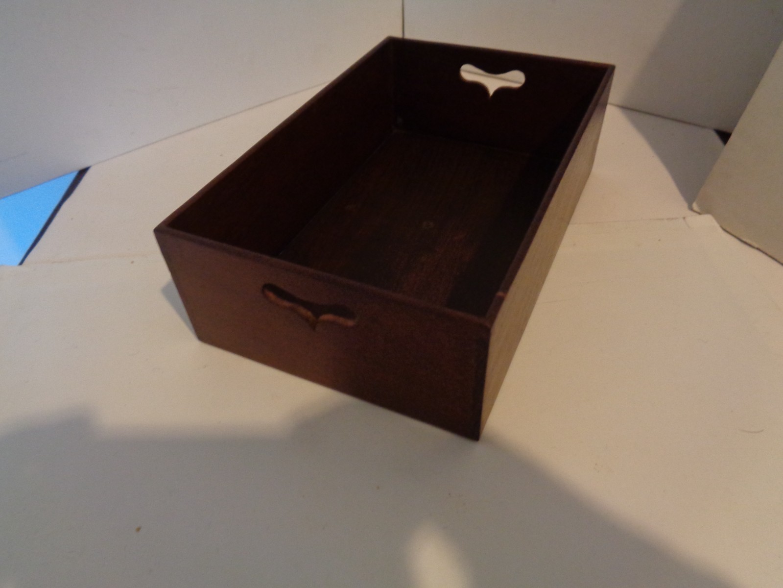 Antique wooden gaming card tray organiser drinks tidy box