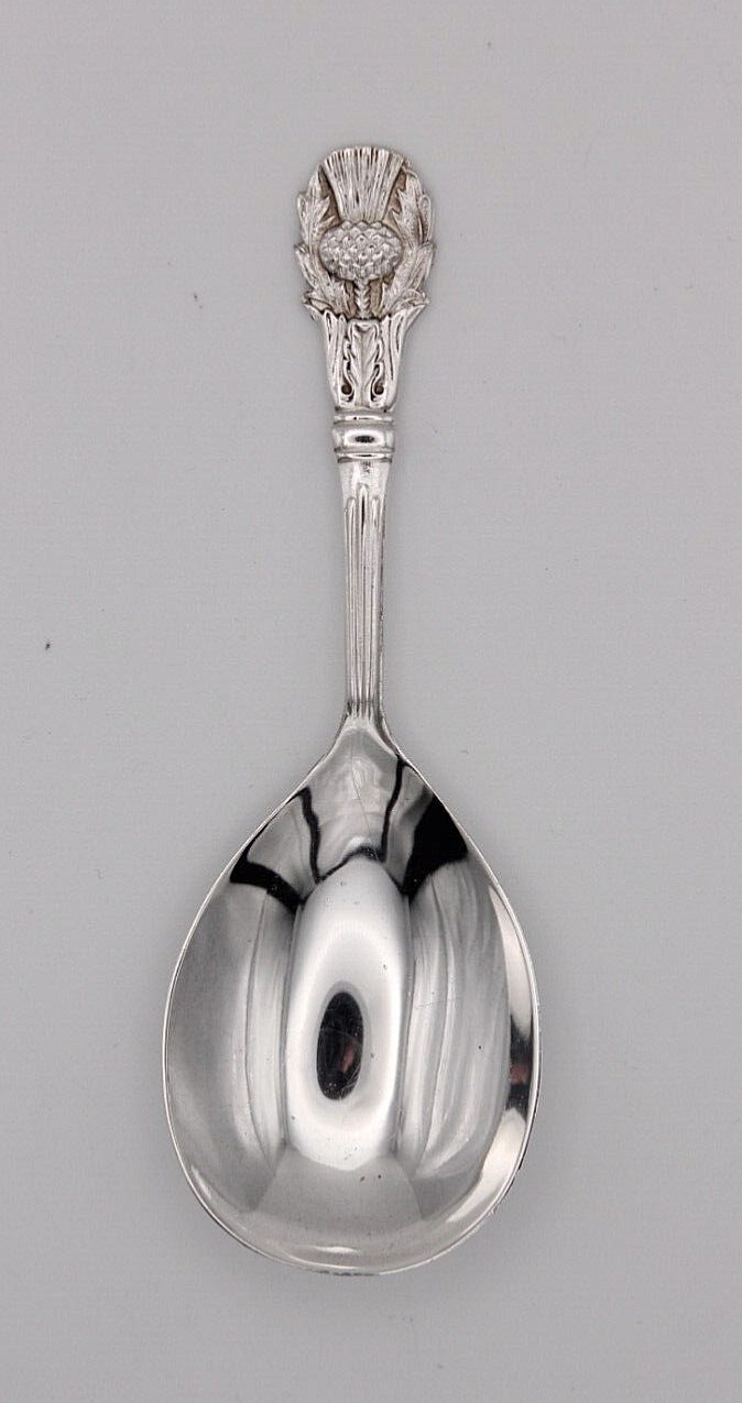 Sterling Silver Caddy Spoon Scottish Thistle Design Birmingham 1973