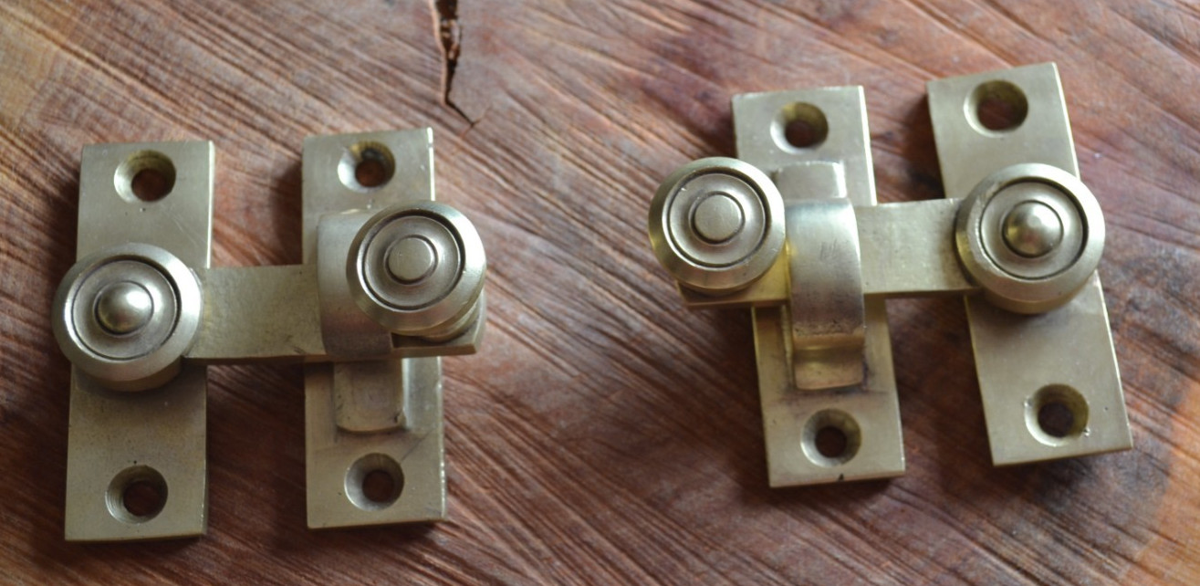 Victorian window locks solid brass reclaimed Original casement window locks
