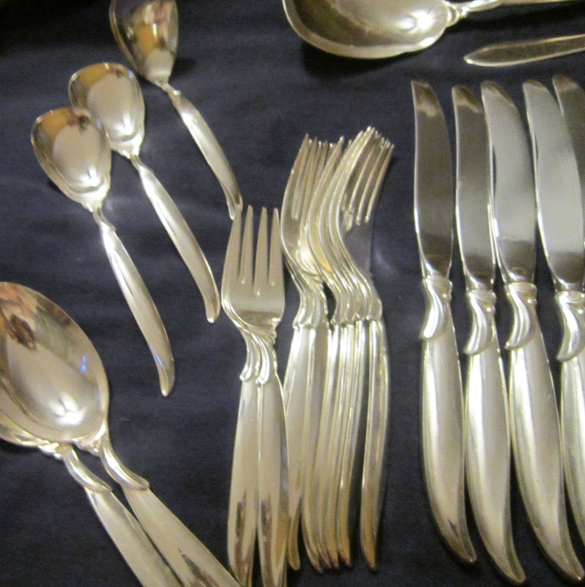 silverplated flatware 40 pc. partial set FLAIR 1956 Rogers IS International MCM