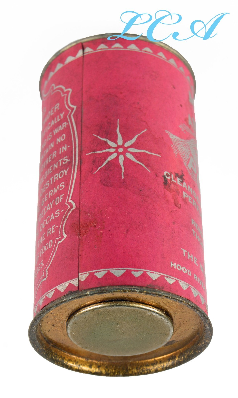 RARE antique MT HOOD TOOTH POWDER tin WESTERN all ORIGINAL Hood River OREGON