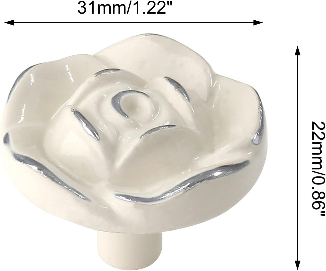 Uenhoy 5 Pcs Vintage Rose Drawer Knobs – Antique Rose Flower Cabinet Knobs for D
