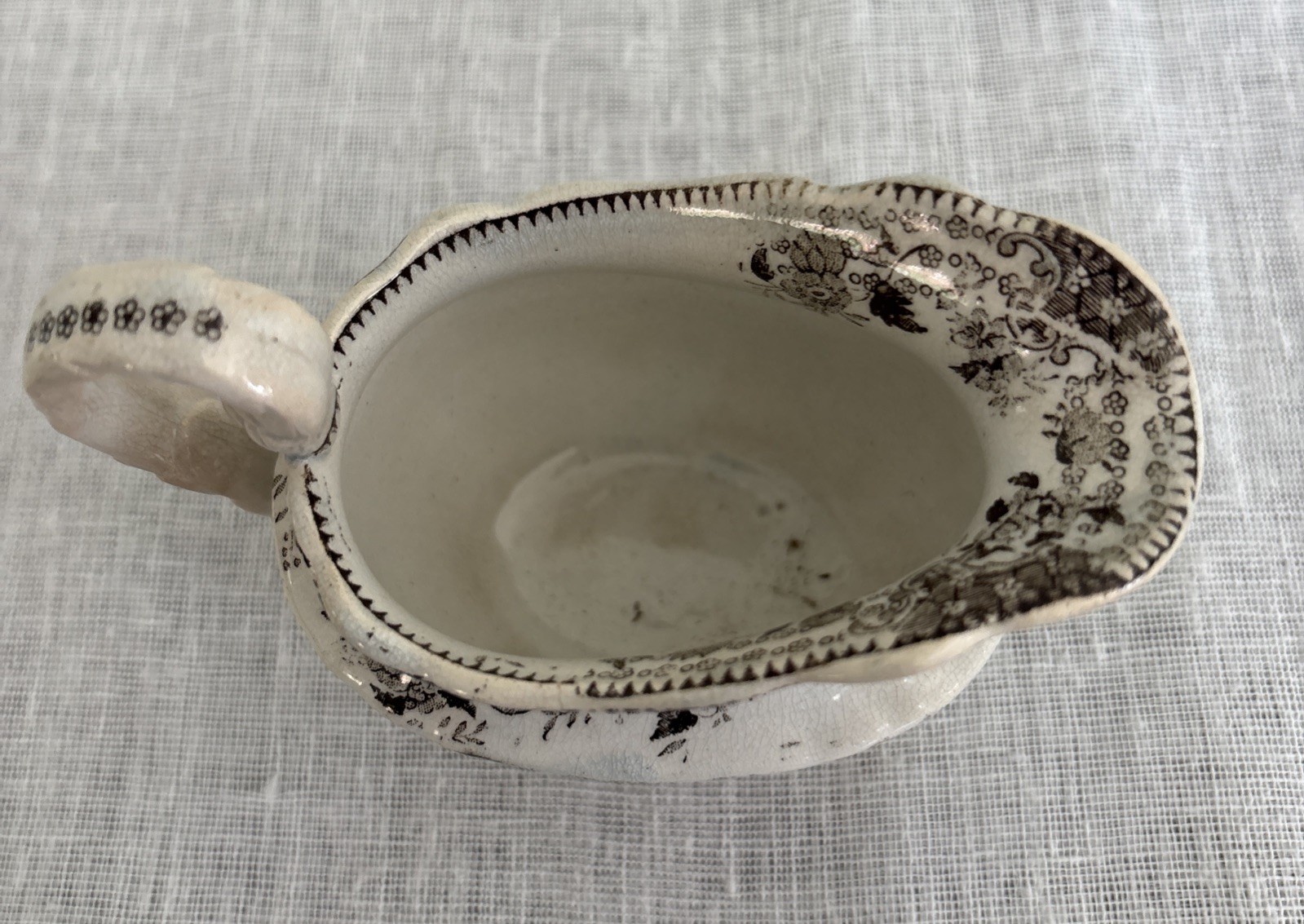 Antique 19thC Brown Transferware Child’s Tea Set Beehive Pattern 9 pc. England