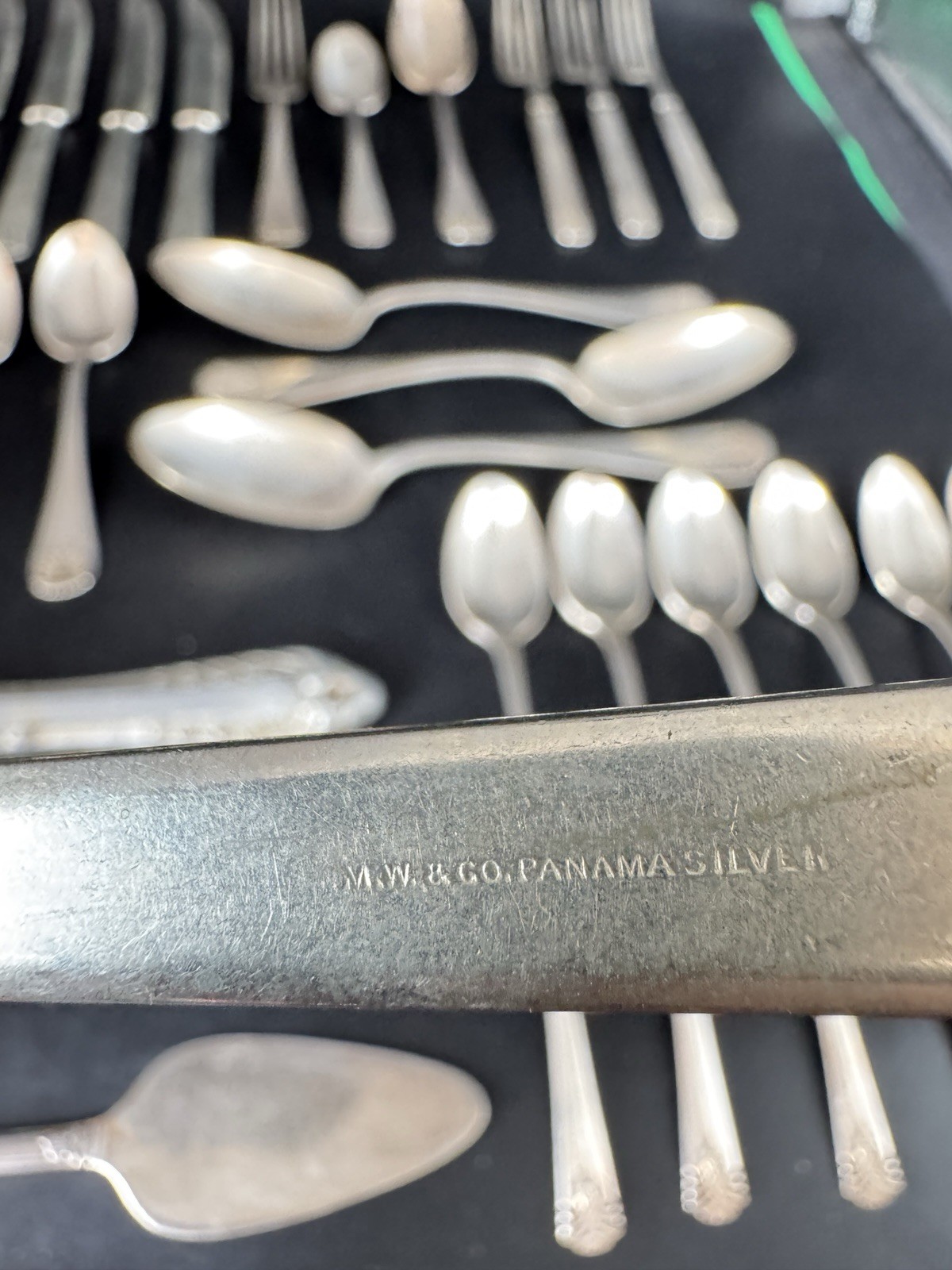 Vintage Mixed Silverplate Flatware Set 37 Pc Rogers Towle Vogue Panama w/ Case