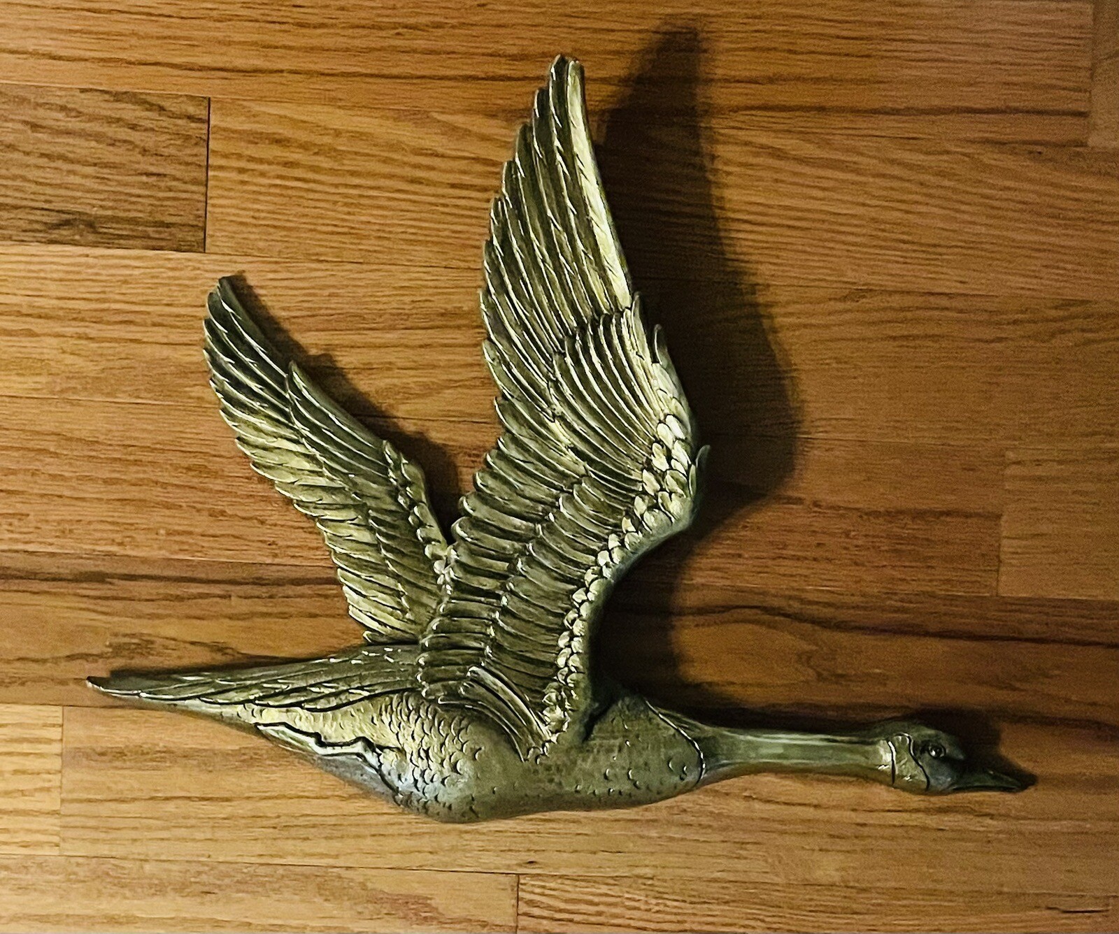 VINTAGE CANADIAN GEESE SYROCO BROWN WALL ART MCM COTTAGE CORE CABIN 7056