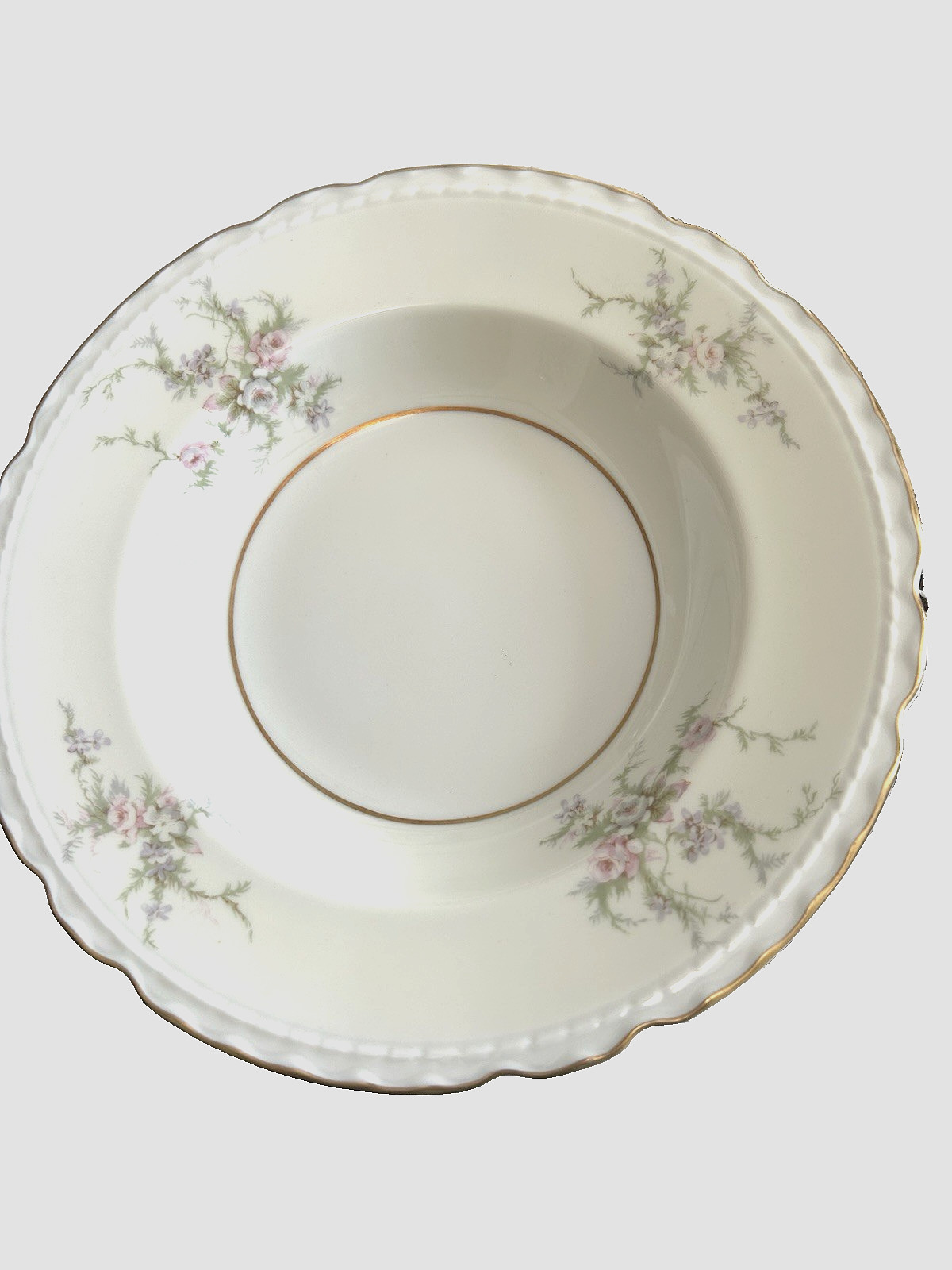 Arcadian Fine China – Old Rose Pattern -Pink & Lavender flowers with green vines