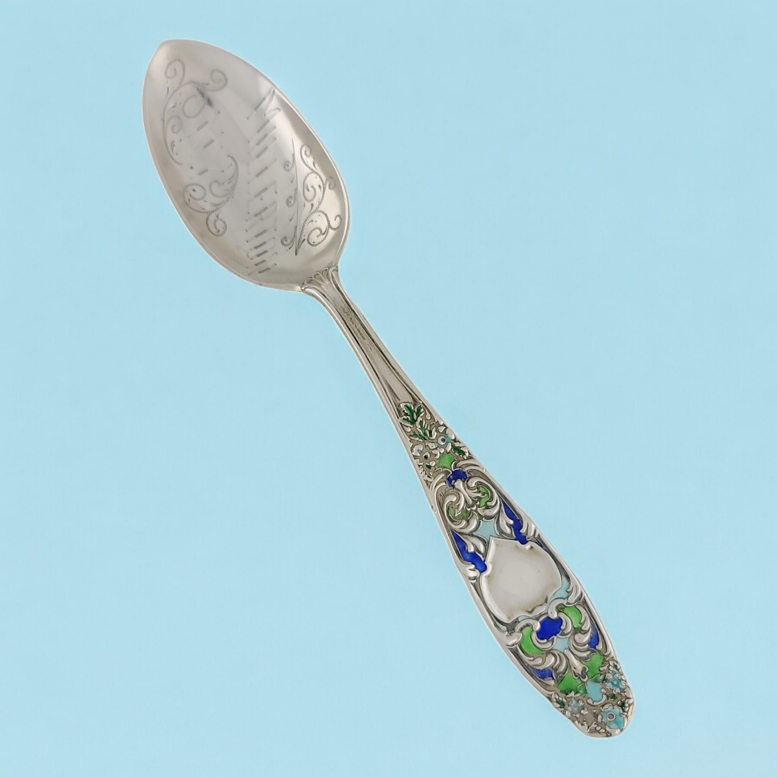 Sterling & Enamel WENDELL Souvenir Spoon MILLERTON NY New York