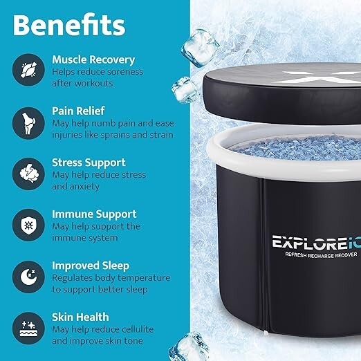 Explore Ice Bath Tub Max Extra Large Outdoor Inflatable Portable Athlete cold