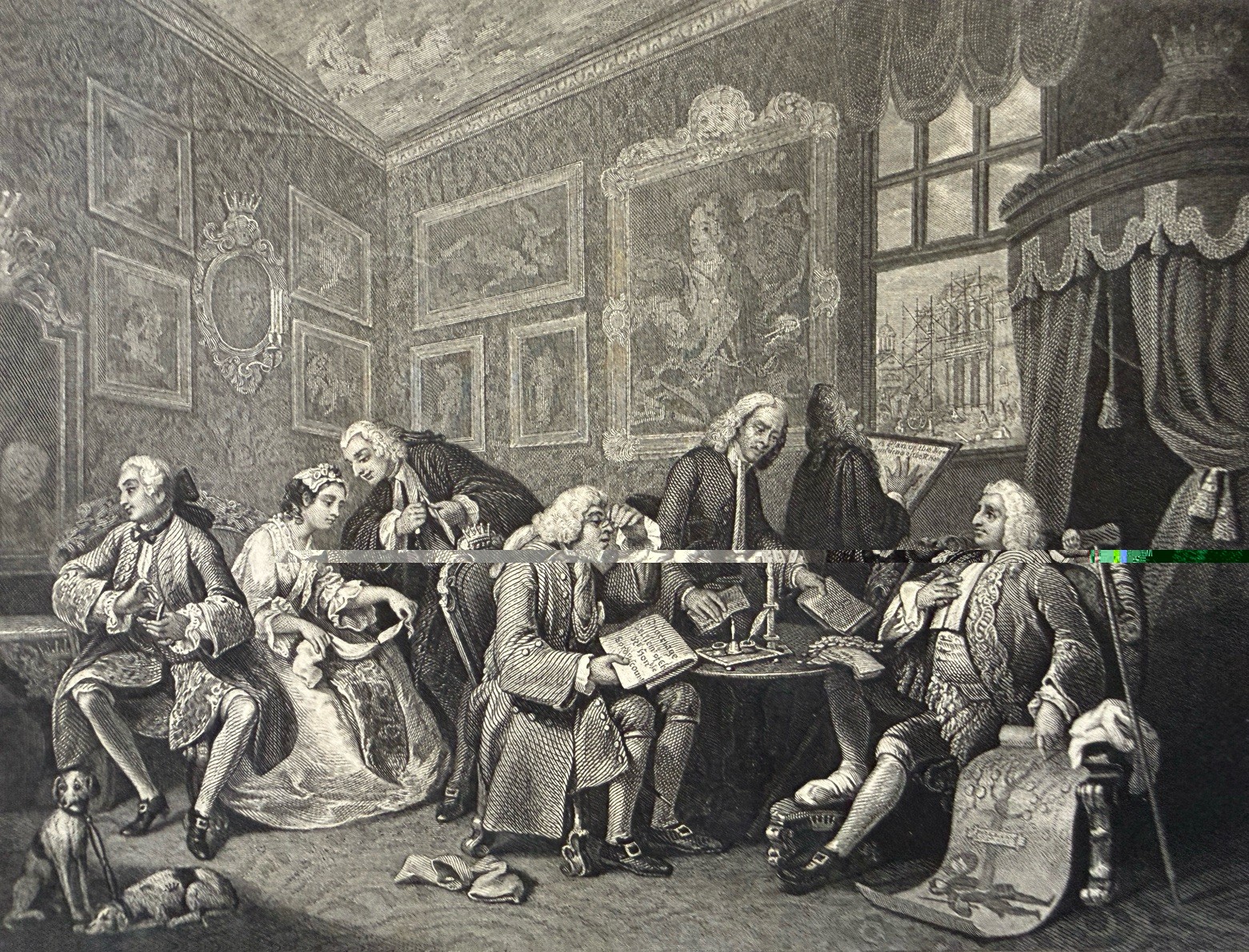 Unframed Steel Engraving of “Marriage A-la-Mode: The Contract” Aft Hogarth C1860
