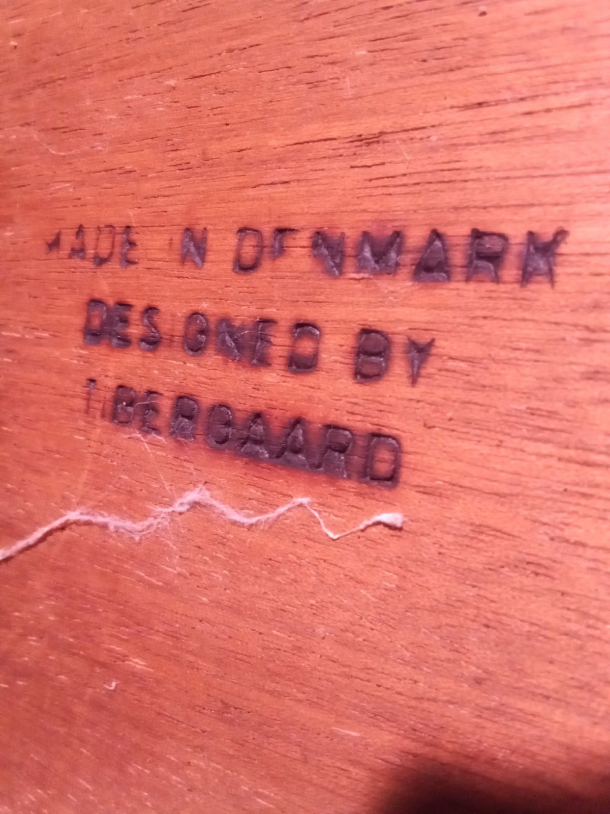 Mid Century Danish Modern Desk Teak Wood Branded Tibergaard