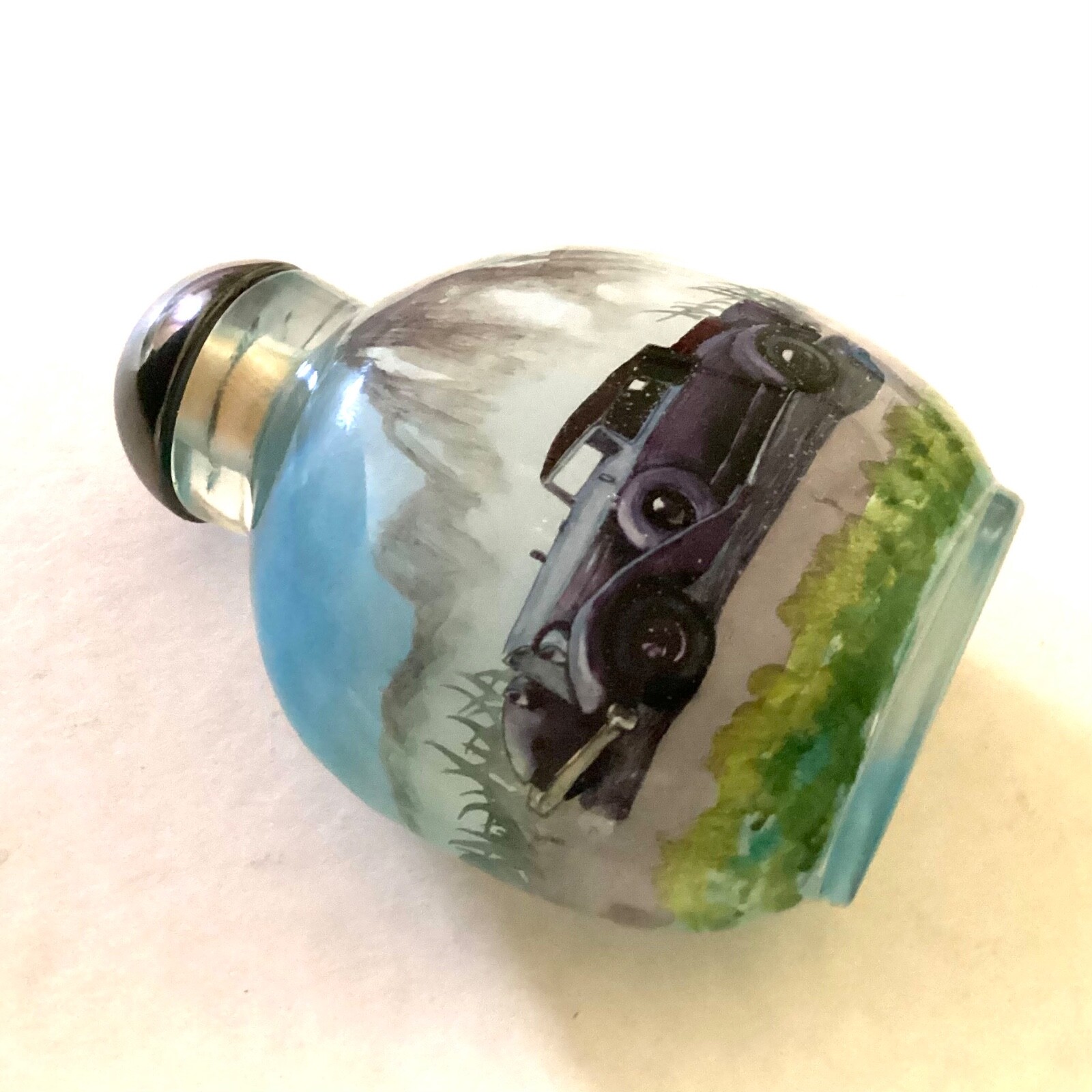 ~Inside Reverse Painted Chinese Export Snuff Bottle – 1930 Packard Automobile