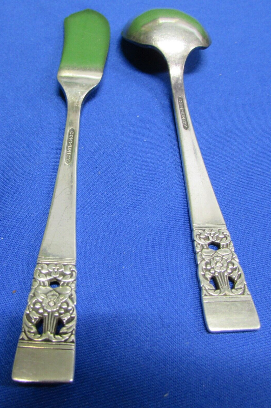 Community Oneida Silver Plate CORONATION Master Butter Knife & Sugar Spoon