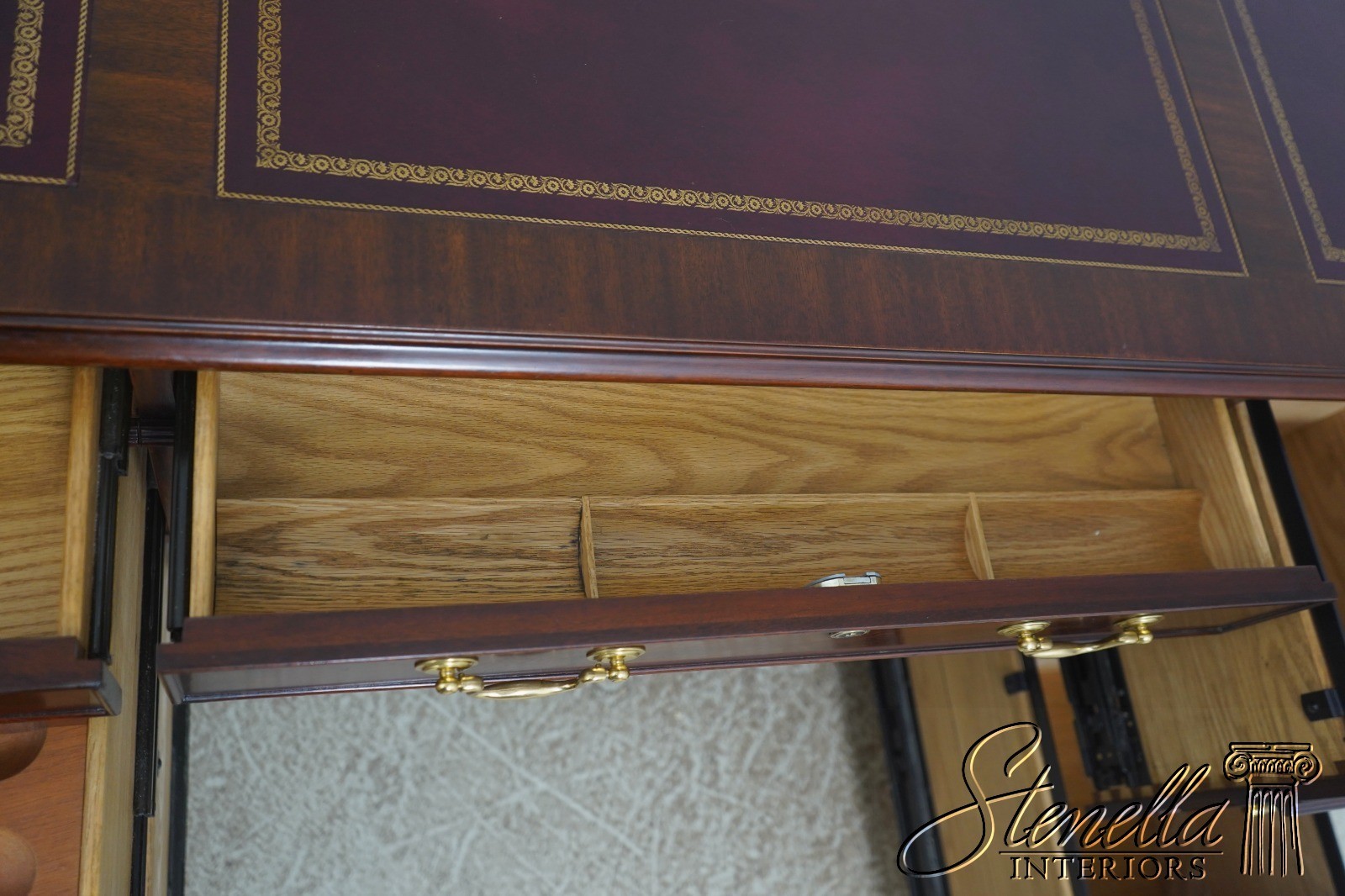 73033: HENKEL HARRIS MOORE Leather Top Executive Desk