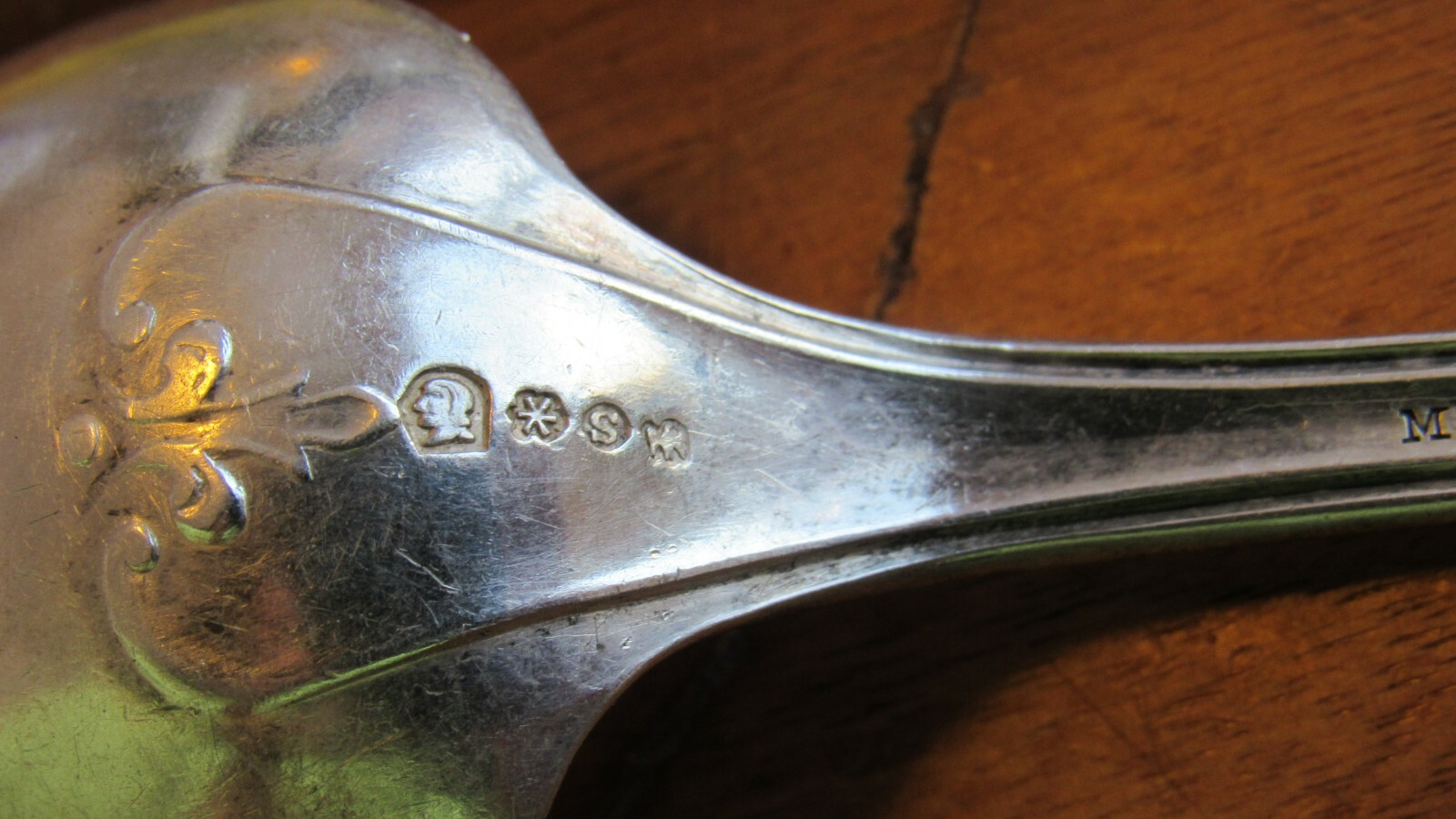 2 Sterling OR COIN Silver SERVING SPOON JOSEPH SEYMOUR COTTAGE Pattern C 1850