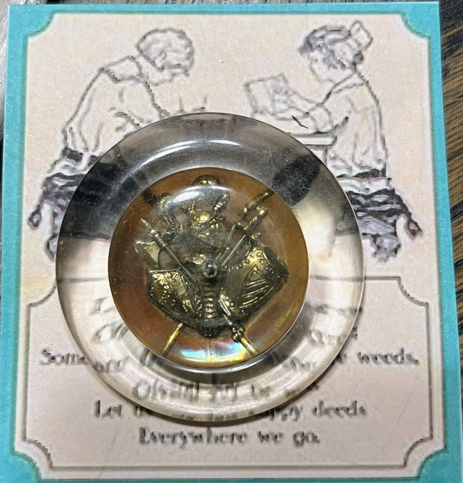 Large & Unique Coat Of Arms Antique Shank Button 1 3/4”