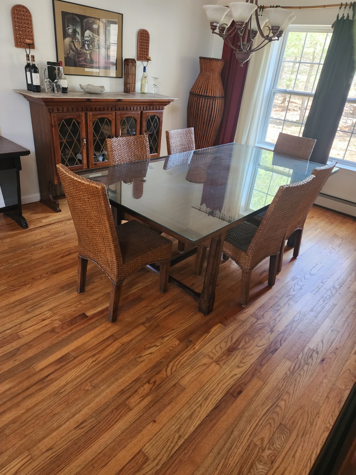 Ralph Lauren English Provincial Carved Walnut Harvest Farmhouse Table & 6 chair