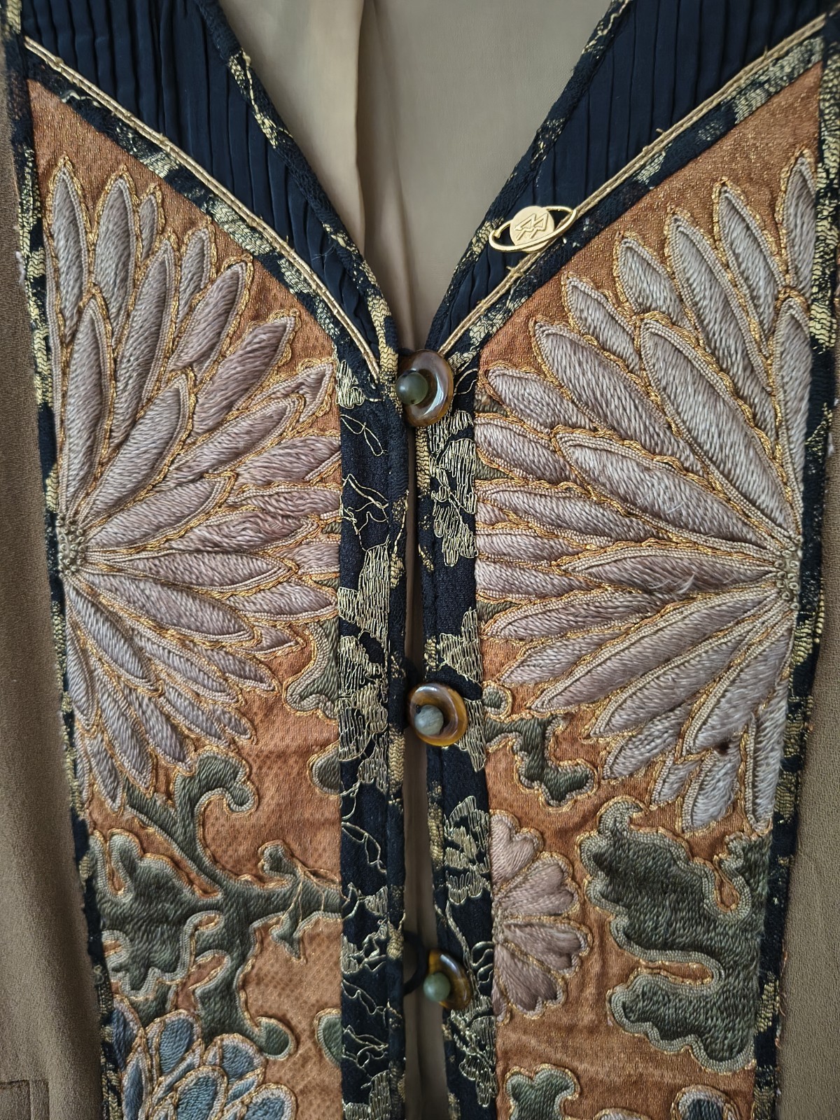 VINTAGE RARE KANEKO LOS ANGELES HAND MADE JACKET KIMONO EMBROIDERED M-L