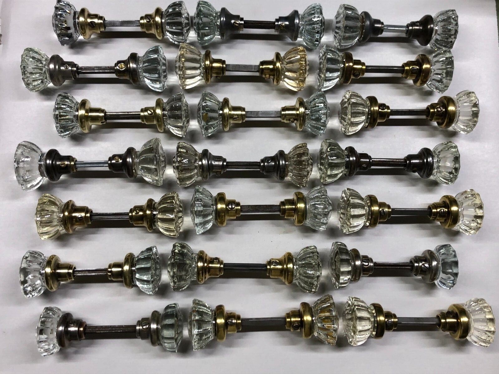 Doorknob Glass “RESTORED” Vintage “ONE” Set ~2″ 12 Point MANY AVAILABLE (M671)